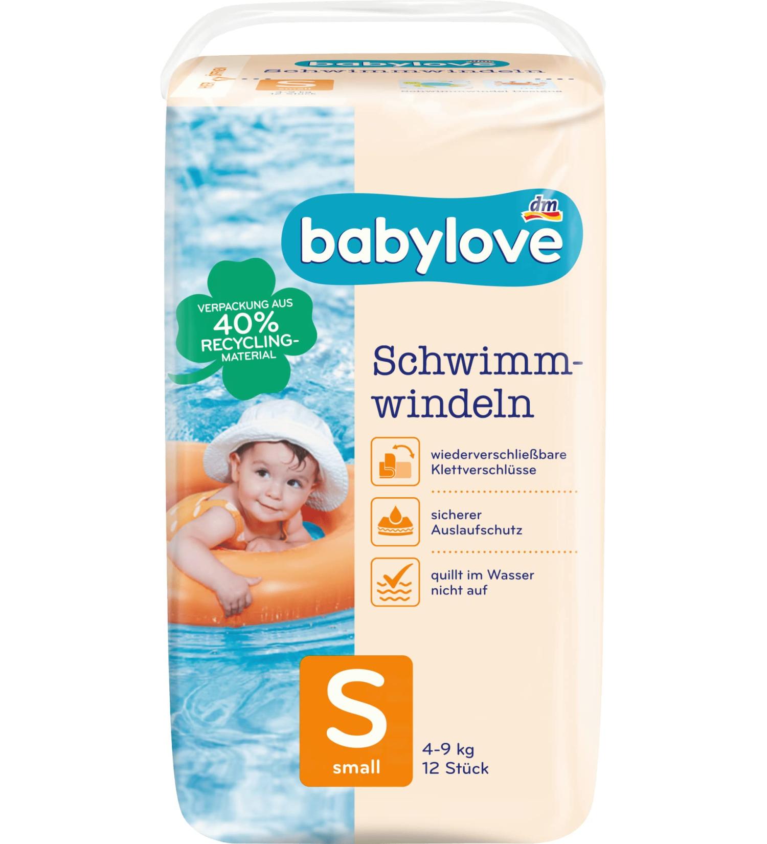 babylove swim diapers size S 4-9 kg 1 x 12 pieces S (12 pieces)
