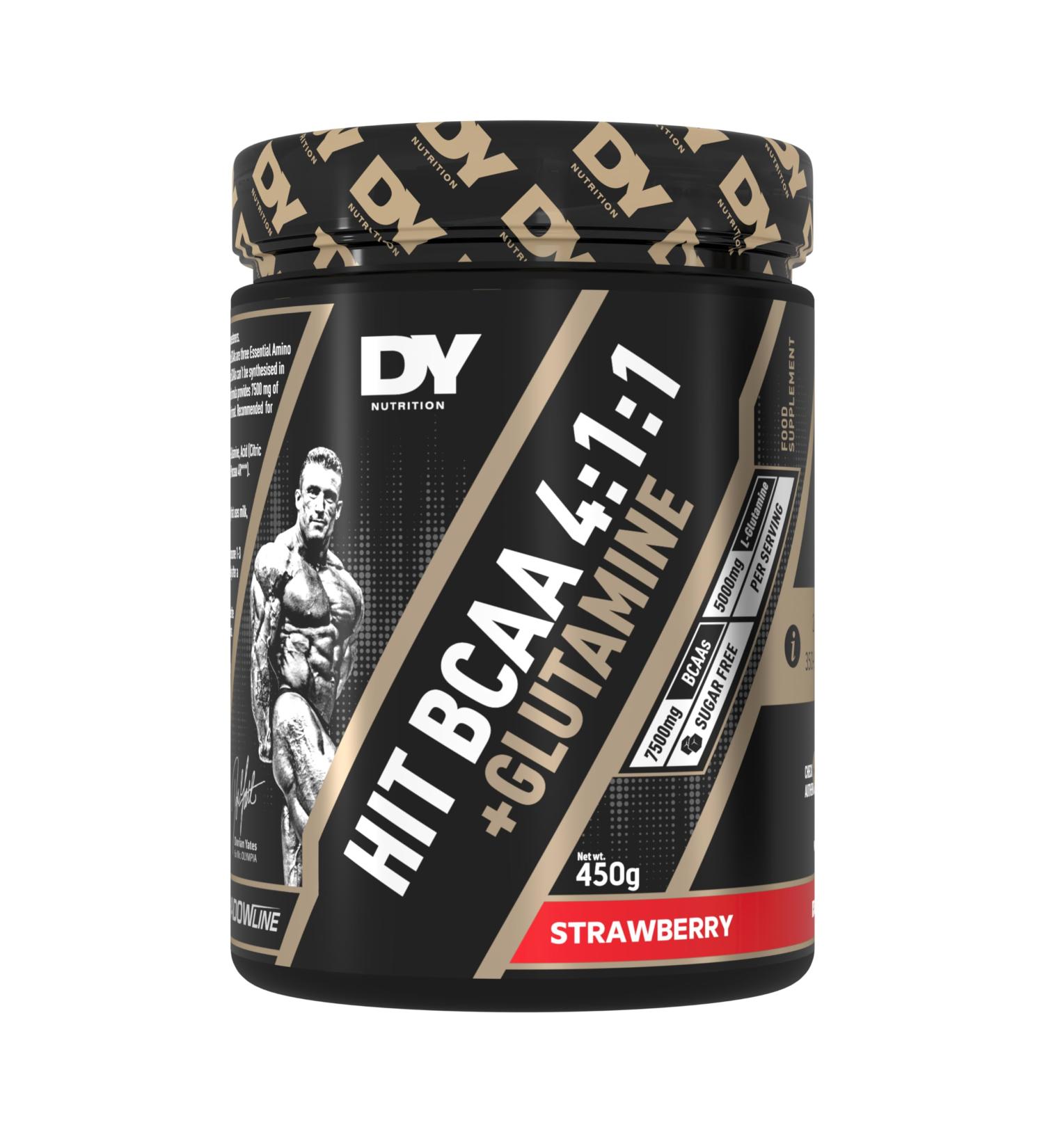  DY Nutrition HIT BCAA 4:1:1 + Glutamine Strawberry - 450 g - Buy Online on GoSupps.com
