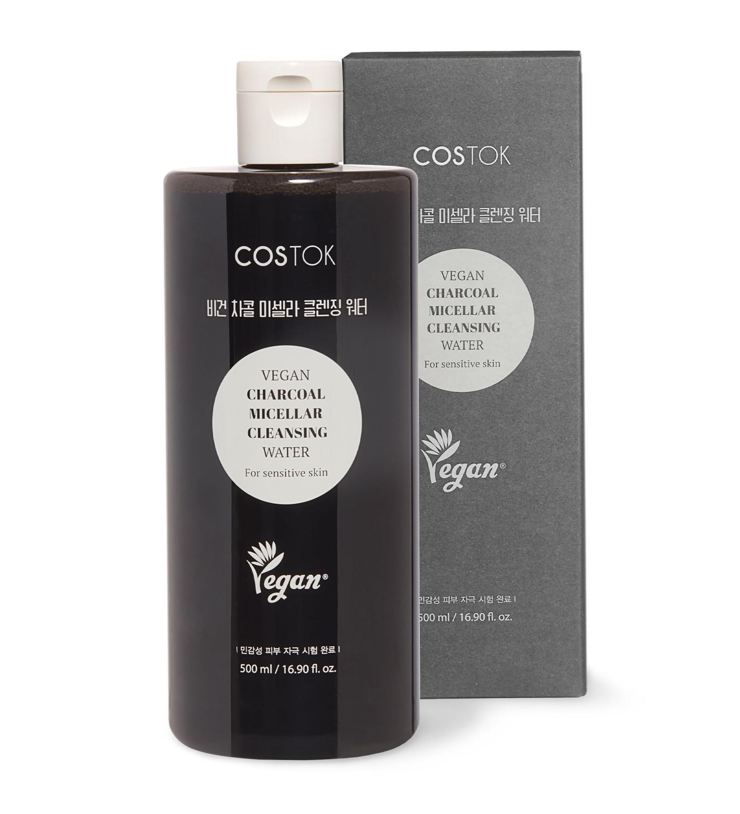 Vegan Charcoal Micellar Cleansing Water 16.9 fl. oz | Remove Makeup & Impurities | Ficus-Indica Stem | Balance Skin | International Shipping - Buy Online on GoSupps.com