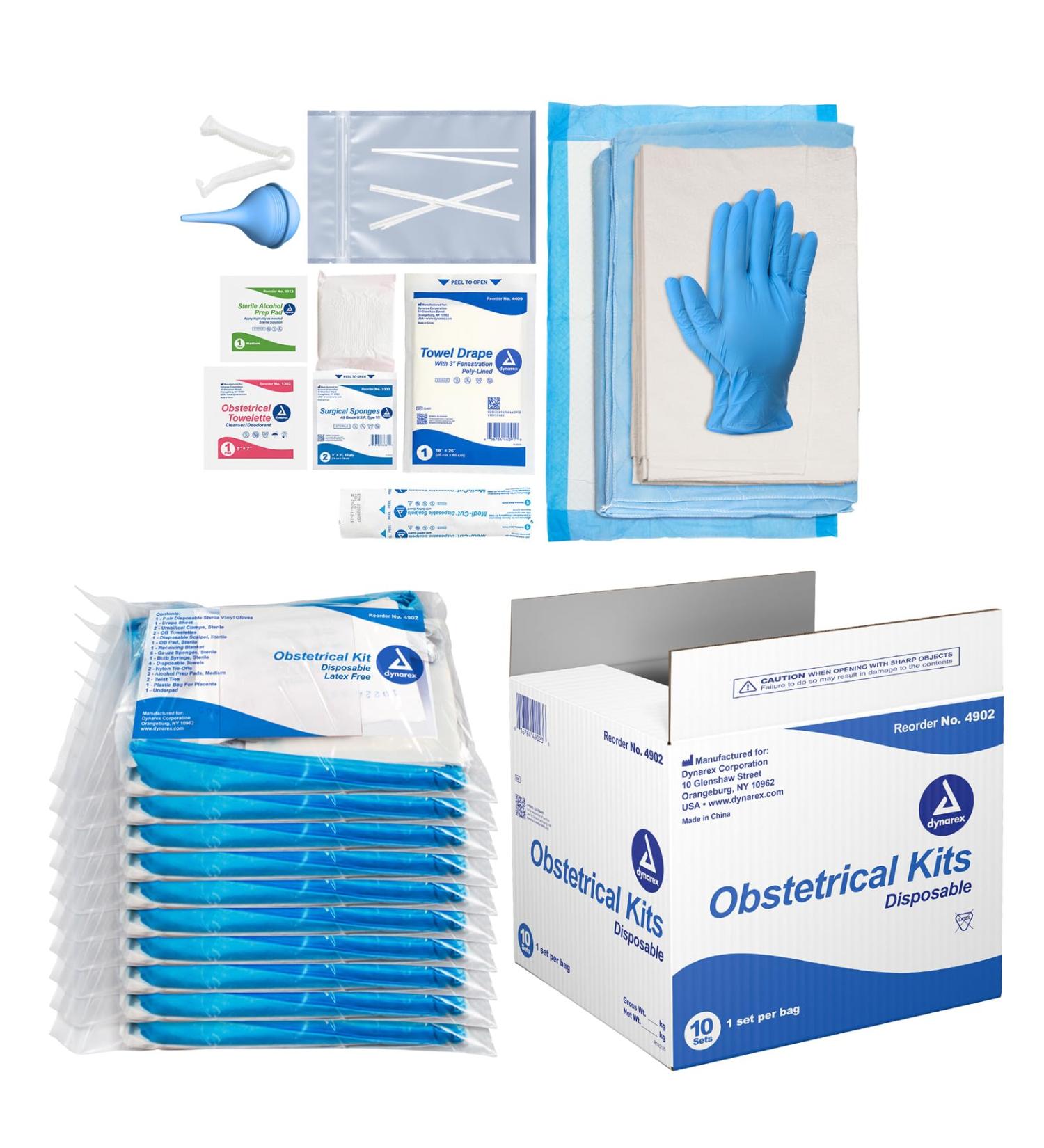 Dynarex 4902 Bagged Obstetrical Kit - Premium Supplies for Safe Delivery | International Shipping Available - Buy Online on GoSupps.com
