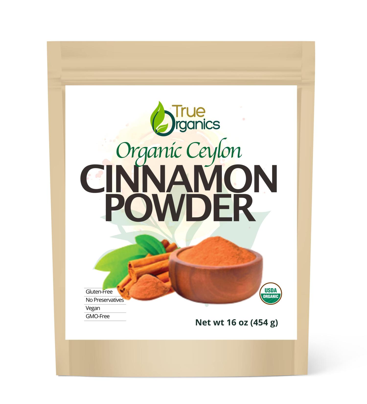 Organic Ceylon Cinnamon Powder 1lb - USDA Certified, Non-GMO, Kosher | Pure Ground Cinnamon Spice - Premium Quality, 16oz - Buy Online on GoSupps.com