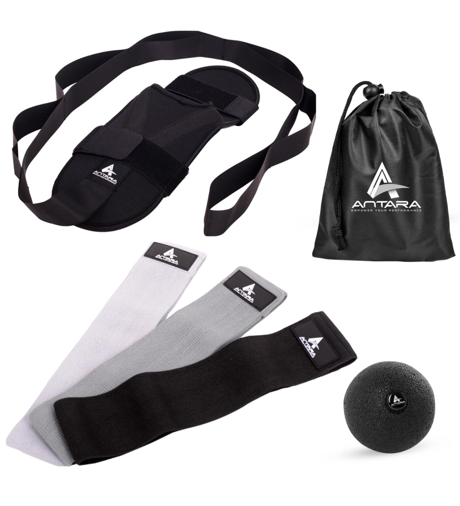Buy Antara Resistance Bands Set | Fascia Ball & Foot Stretcher | Fabric Terrabands & Massage Ball with Gym Bag | Ideal for Strength Training Physical Therapy Yoga - Ships Internationally - Buy Online on GoSupps.com