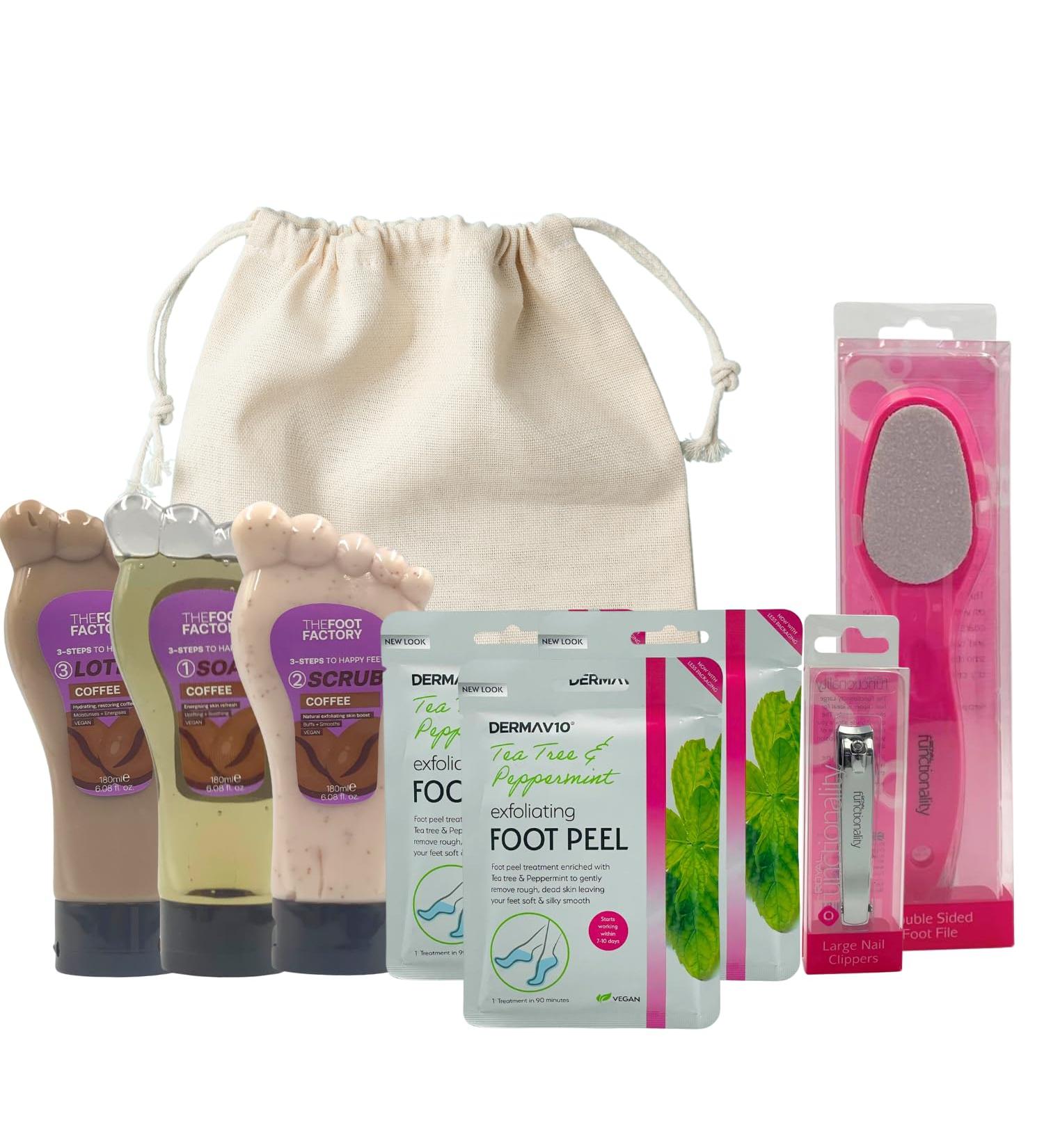 Ultimate Foot Care Kit: Exfoliating Essentials with Foot Mask Exfoliating Foot Mask and Foot Spa (One Size Coffee) - Buy Online on GoSupps.com
