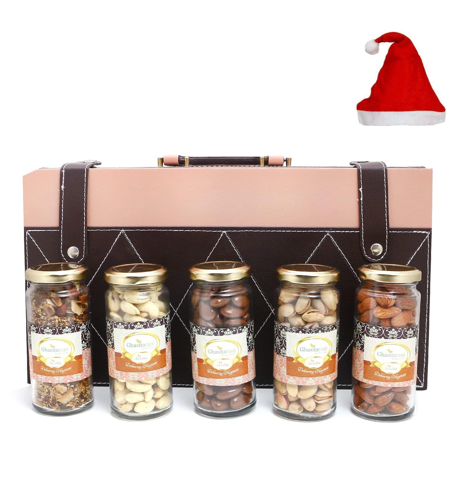 Jaiccha Ghasitaram Christmas Gifts Signature Wooden Box Wooden with 5 Assortments Variation Box wooden with 5 Assortments Variation Cap - Buy Online on GoSupps.com