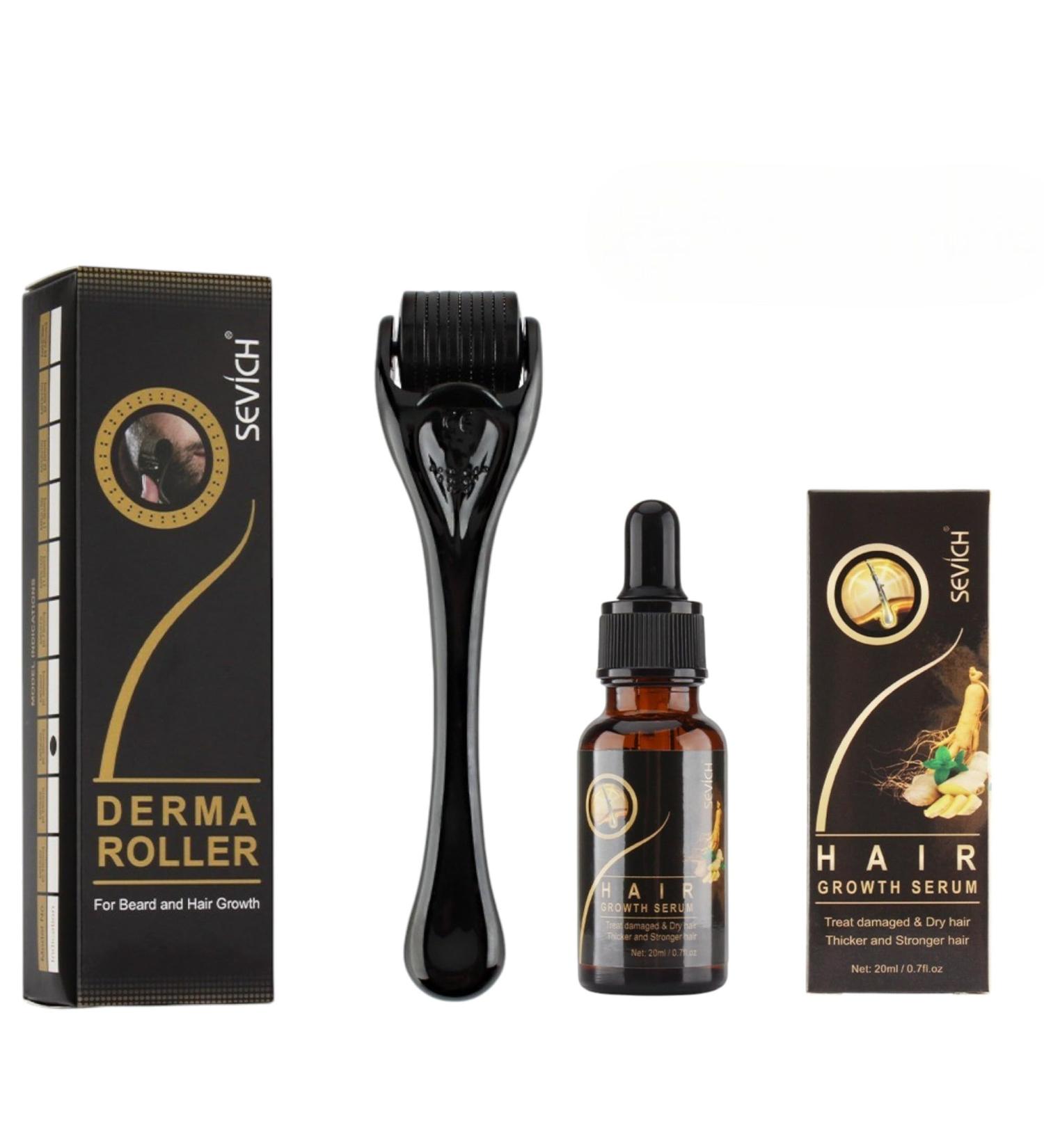 Kit S rum Croissance Cheveux au Gingembre + Derma Roller | S rum Pousse Rapide & Anti-Chute | Huile Germinale Naturelle | Soin Capillaire Homme & Femme - Buy Online on GoSupps.com
