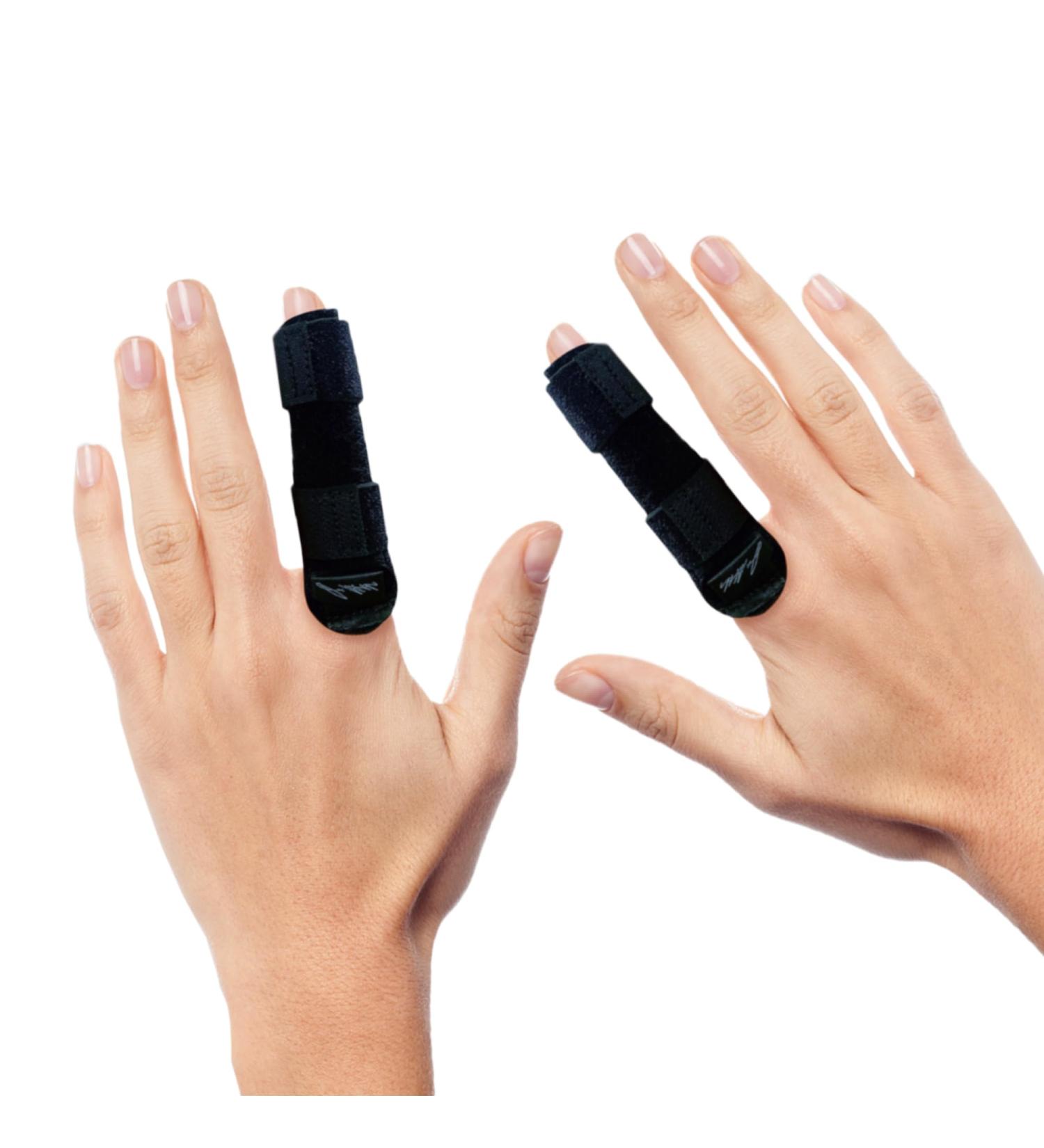 Dr. Arthritis Finger Bandage & Rail - Doctor-Designed Injury Protection for Small Middle Index Fingers - Black L/XL | International Shipping - Buy Online on GoSupps.com
