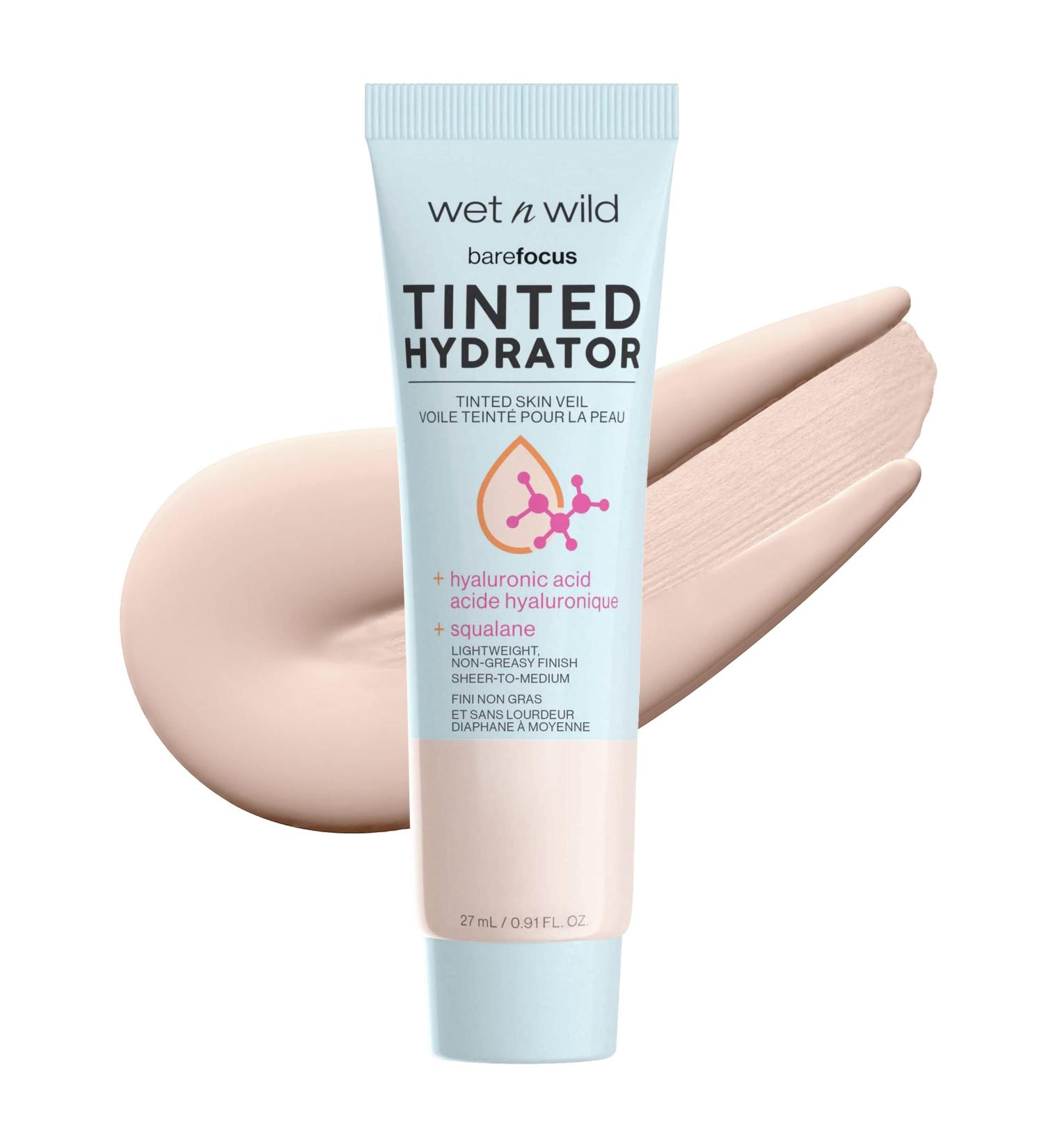 Wet n Wild Bare Focus Tinted Hydrator - Porcelain, Matte Finish, Oil-Free Makeup with Hyaluronic Acid for Moisturizing, Sheer to Medium Coverage - Buy Online on GoSupps.com