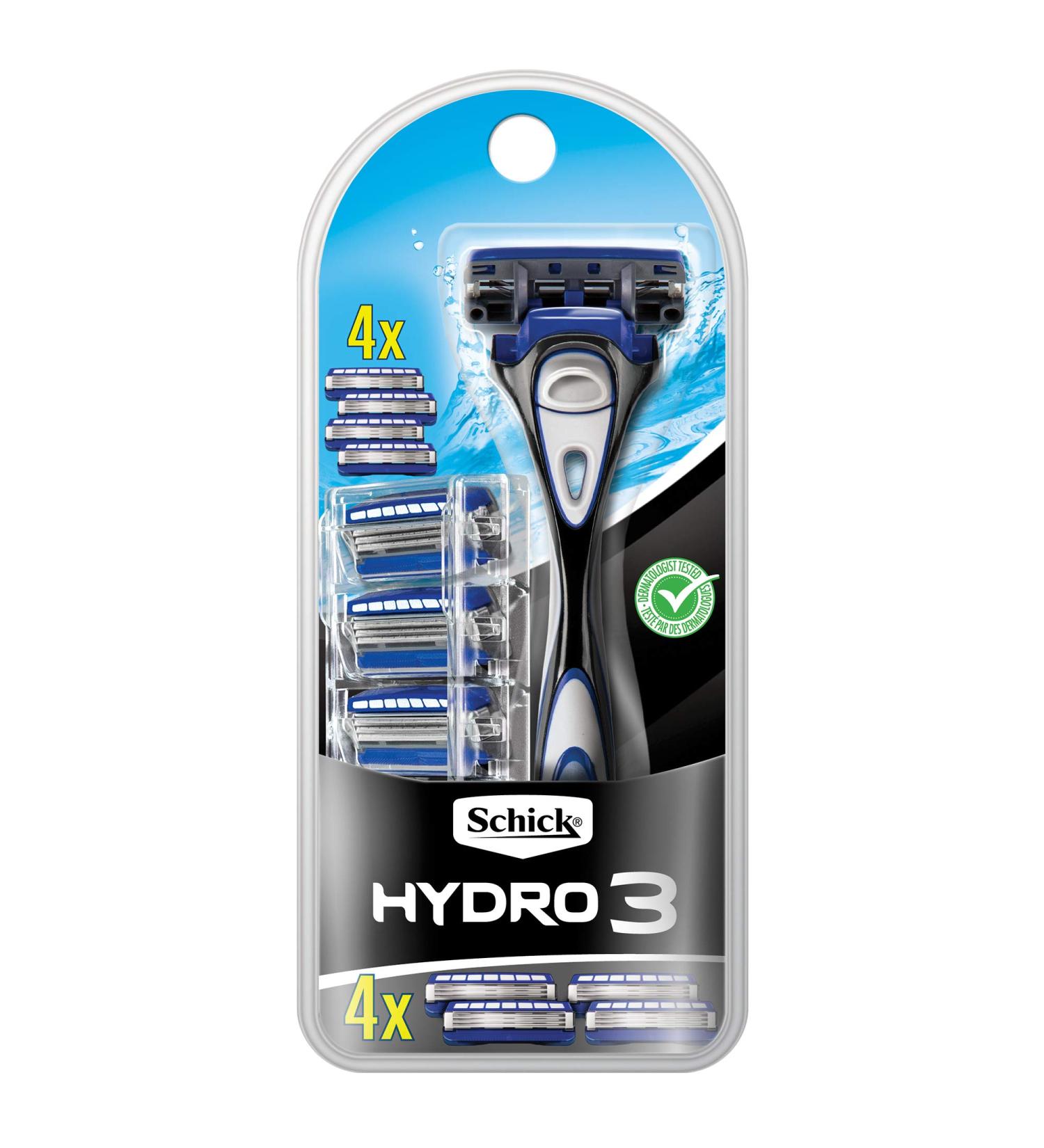 Schick Hydro 3 Razor for Men Value Pack - 4 Razor Blade Refills - Hydrating Formula - 4 Count - Buy Online on GoSupps.com