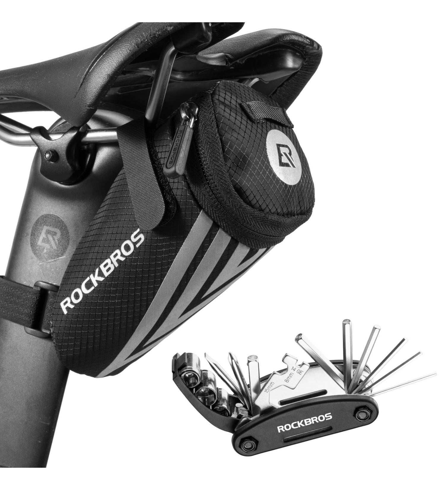 Rockbros 16-in-1 Bicycle Saddlebag & Multi-Tool | Perfect for Mountain Racing & E-Bikes - Buy Online on GoSupps.com