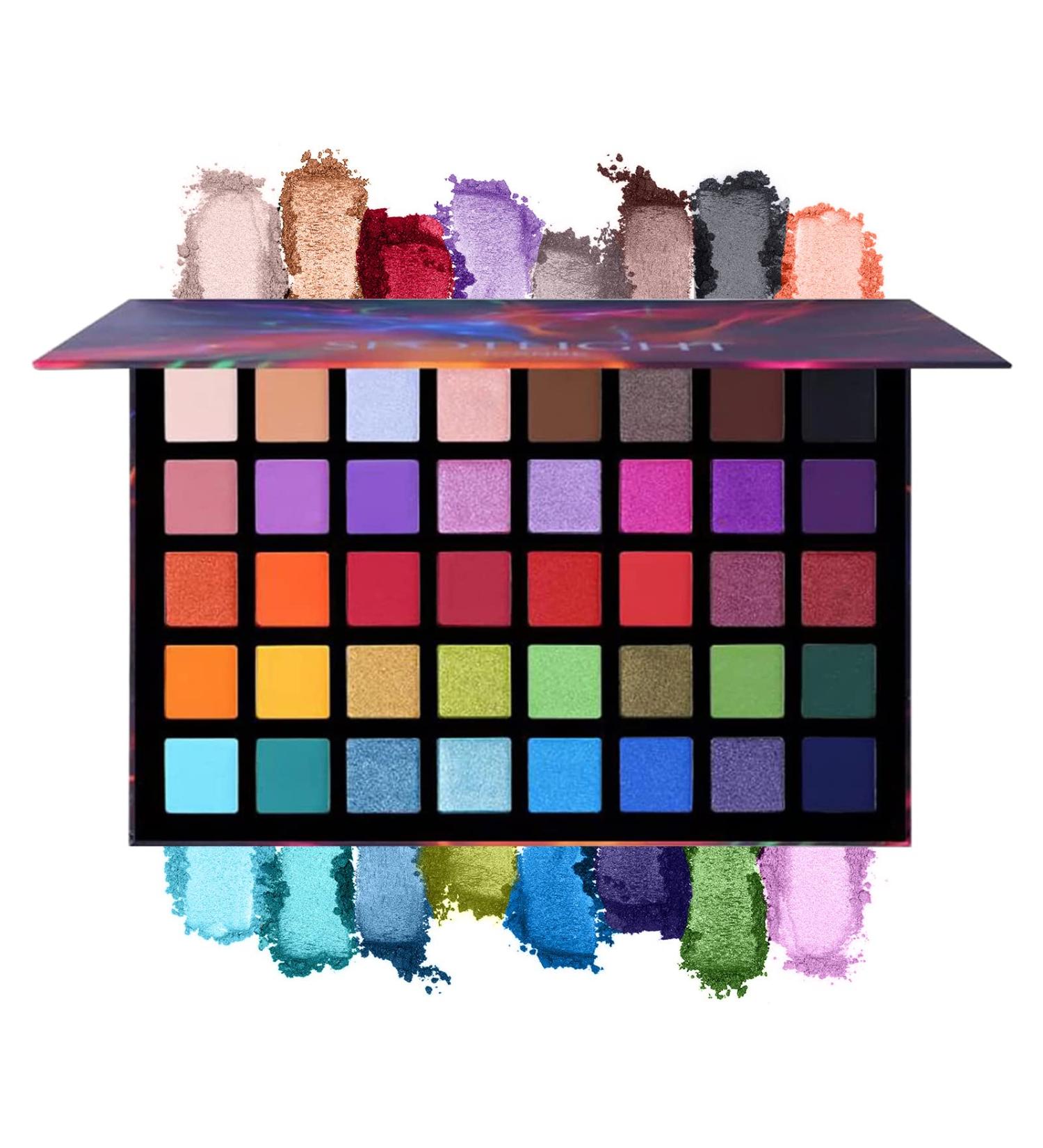 UCANBE 40 Colors Spotlight Eyeshadow Palette - Professional Shimmer and Glitter Peacock Eye Shadow | Highly Pigmented Matte and Shimmer Makeup Palette for Colorful Eye Looks - Buy Online on GoSupps.com
