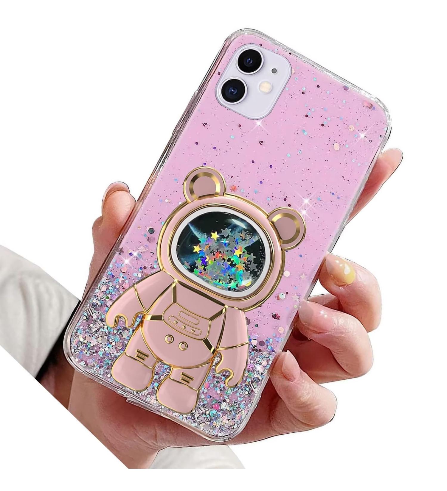 Rnrieyta Magon B r Astronaut Case for iPhone 12 Mini | Cute Pink Glitter Bumper & Kickstand - Thin Crystal Protection - Buy Online on GoSupps.com