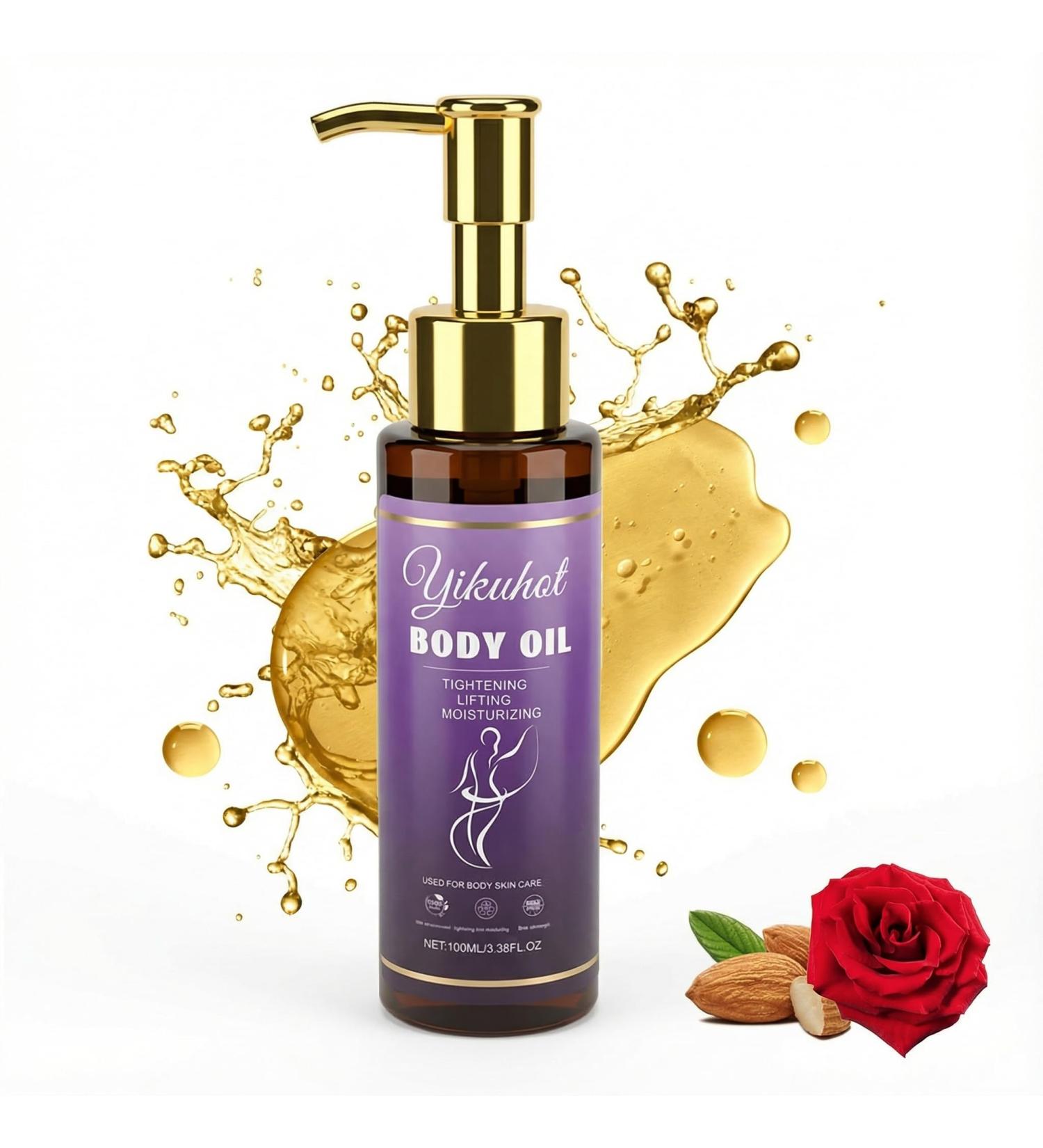 Yikuhot Body Firming Oil with Natural Ingredients & Vitamin E Lightweight Body Oil for Women Post Shower Nourishing & Firming (Rose)