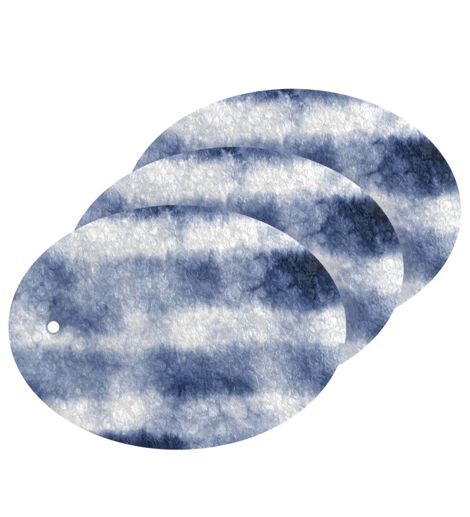 3-Pack Cleaning Kitchen Sponges Oval Abstract Tie Dye Stripe Kitchen Cellulose Dishwashing Wood Pulp Cotton - Buy Online on GoSupps.com