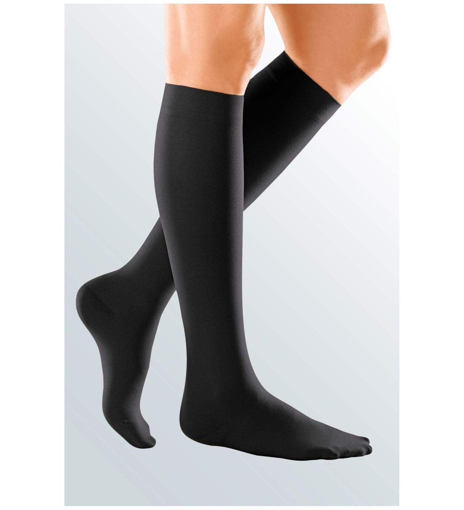 Vitalphysio Compression Knee Stockings CCL2 - 18-24 mmHg Support for Varicose Veins & Blood Circulation - Elastic Toe-Free Black XL - Buy Online on GoSupps.com
