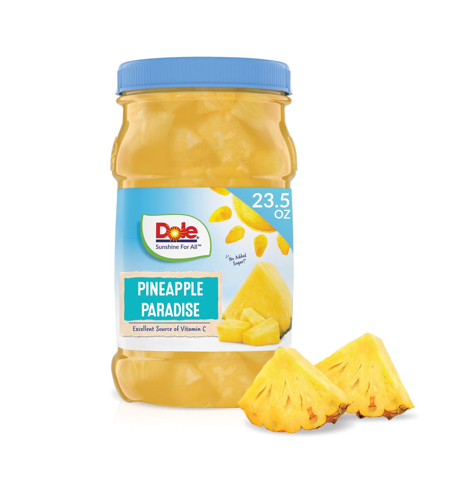 Dole Pineapple Chunks in 100% Fruit Juice  23.5 Oz Resealable Jar 1.46 Pound (Pack of 1) - Buy Online on GoSupps.com