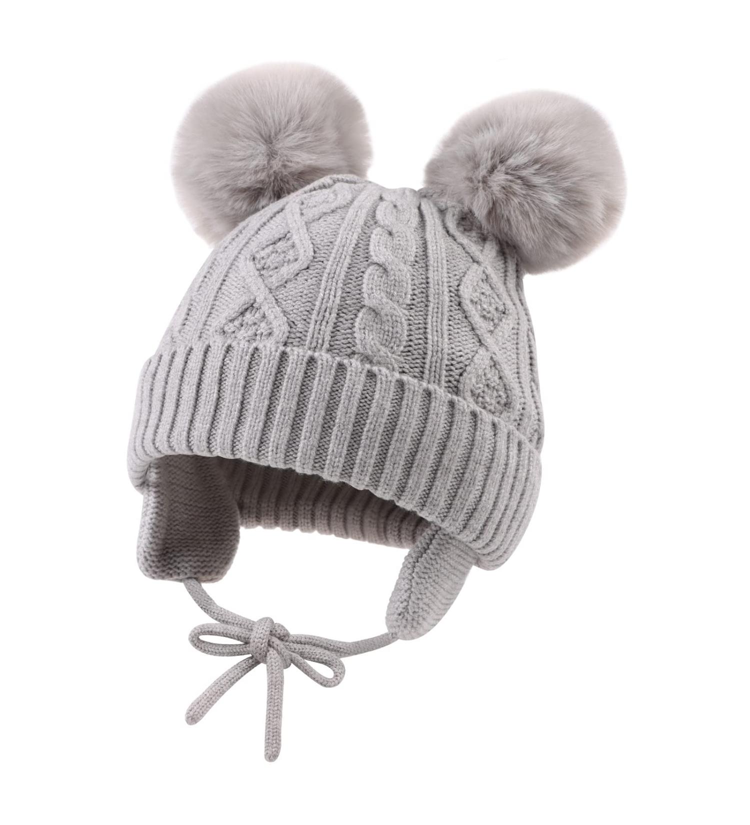 XIAOHAWANG Warm Kids Beanie | Winter Knitted Baby Hat for Boys Girls | Gray, 2-6 Years - Buy Online on GoSupps.com