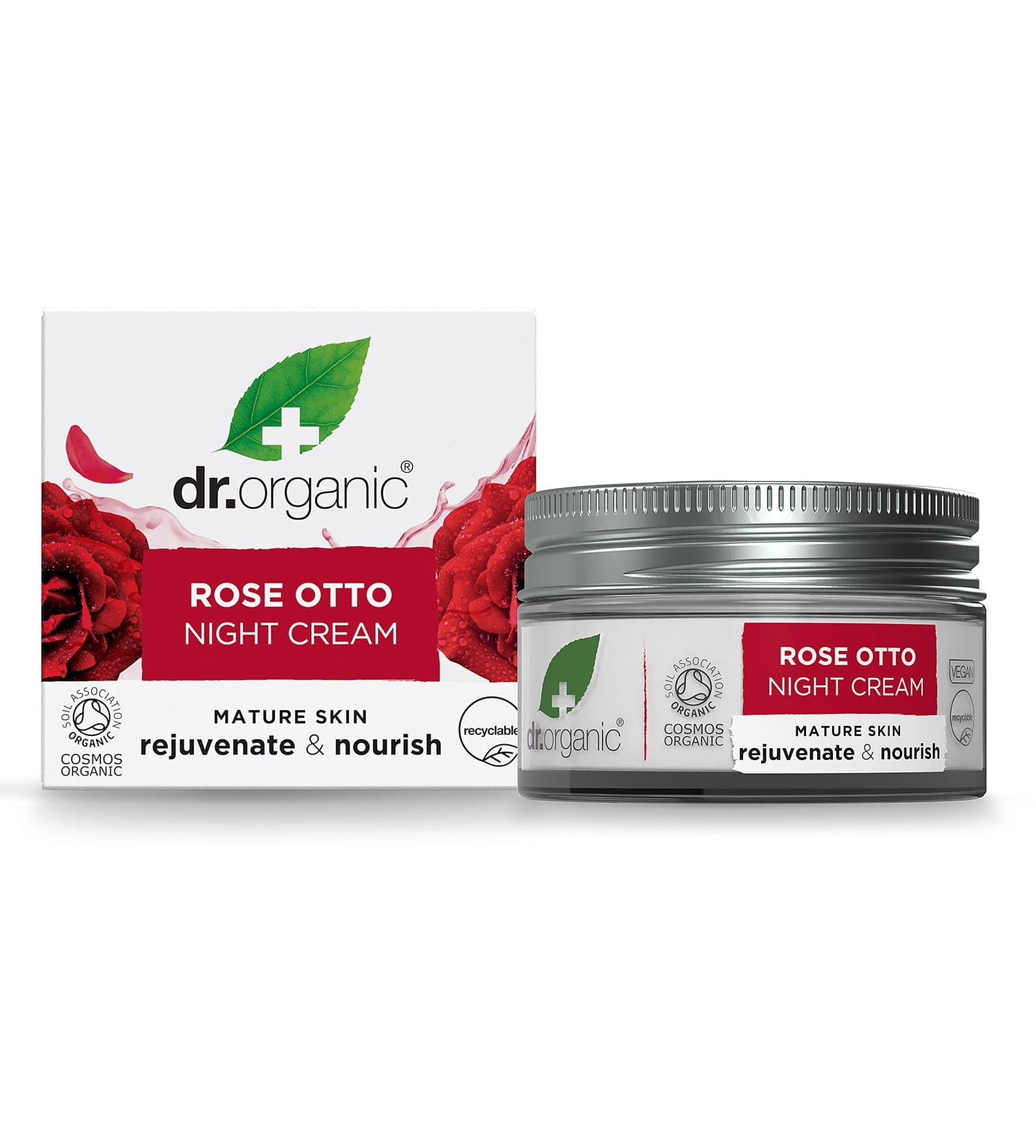 Dr Organic Rose Otto Night Cream 50ml (Anti-aging Moisturising Rejuvenating)
