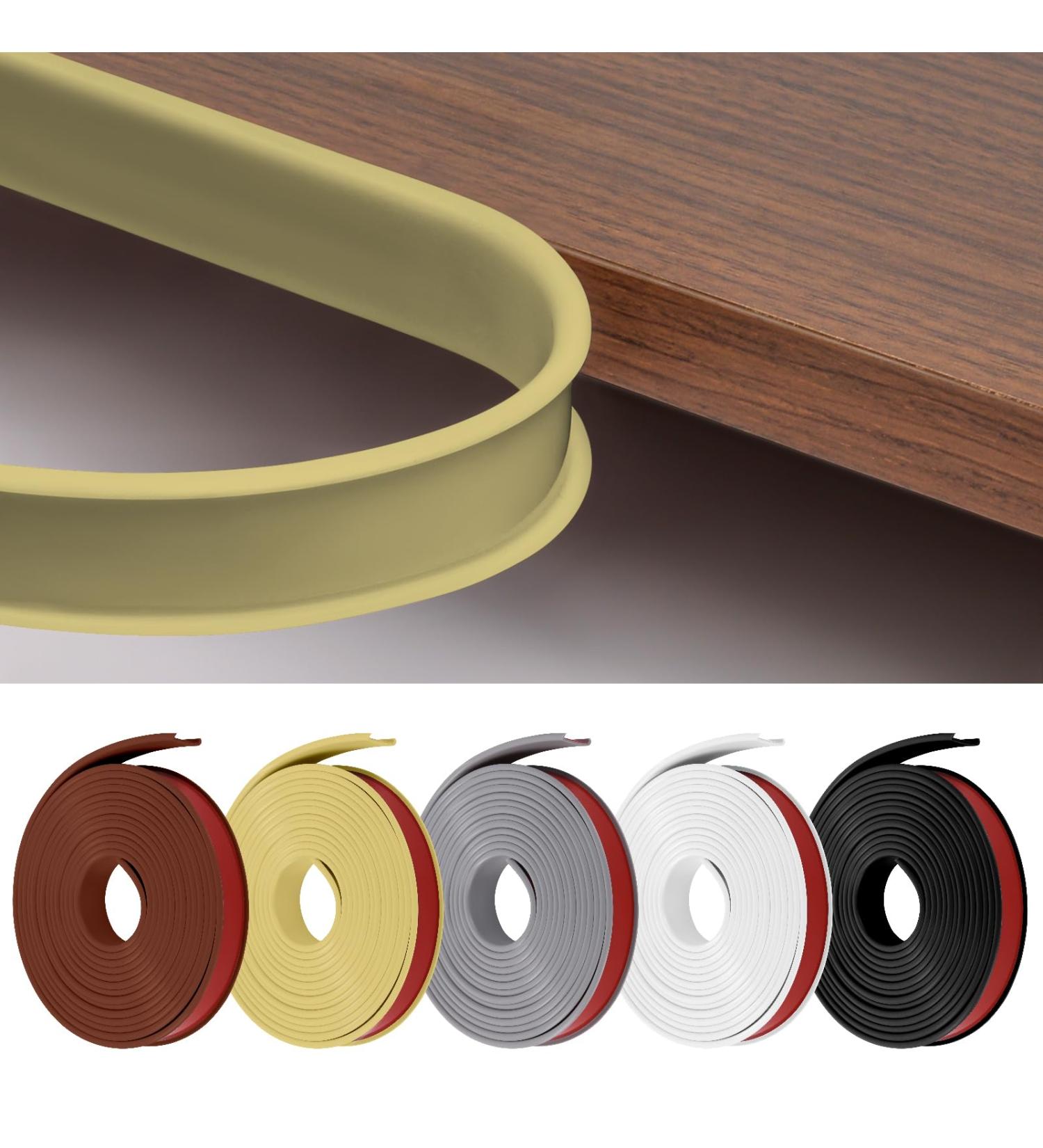 Flintronic 3m U-Shape Flexible Furniture Edge Banding Baby Safety Protector Self Adhesive TPE Wood Edging Tape - Beige 16mm Trim for Table/Cabinet/Furniture Restoration - Buy Online on GoSupps.com
