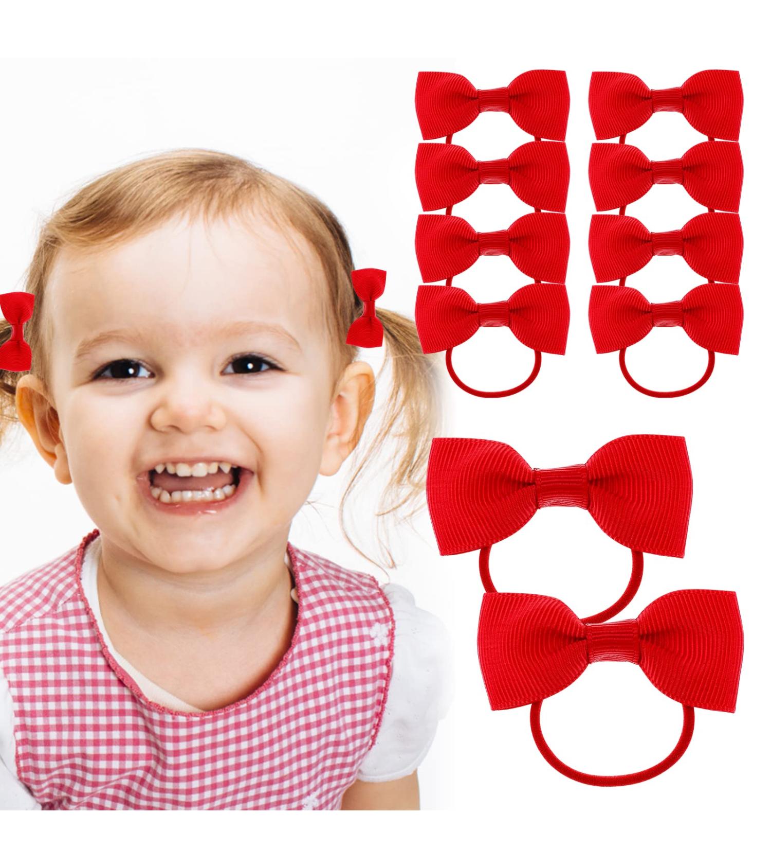 Molain 10PCS Baby Rubber Bands Red Nylon Bows Head Wraps - Hair Ties for Easter, Cheerleading & Cosplay - Buy Online on GoSupps.com