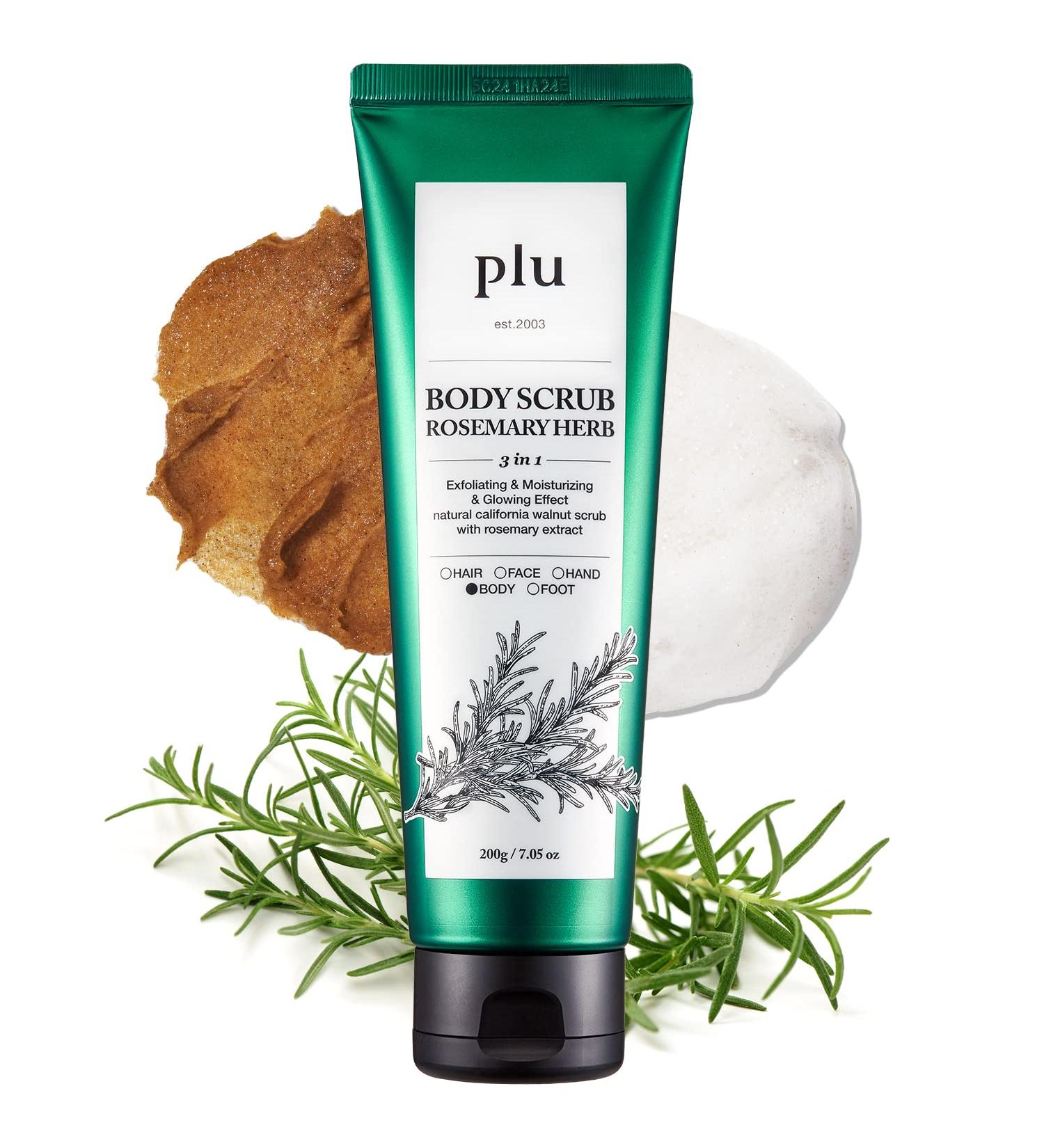 PLU Original Walnut Body Scrub Polish - Exfoliating with Rosemary & Chamomile - Acne Cellulite & Stretch Marks Relief 6.76 oz - Buy Online on GoSupps.com