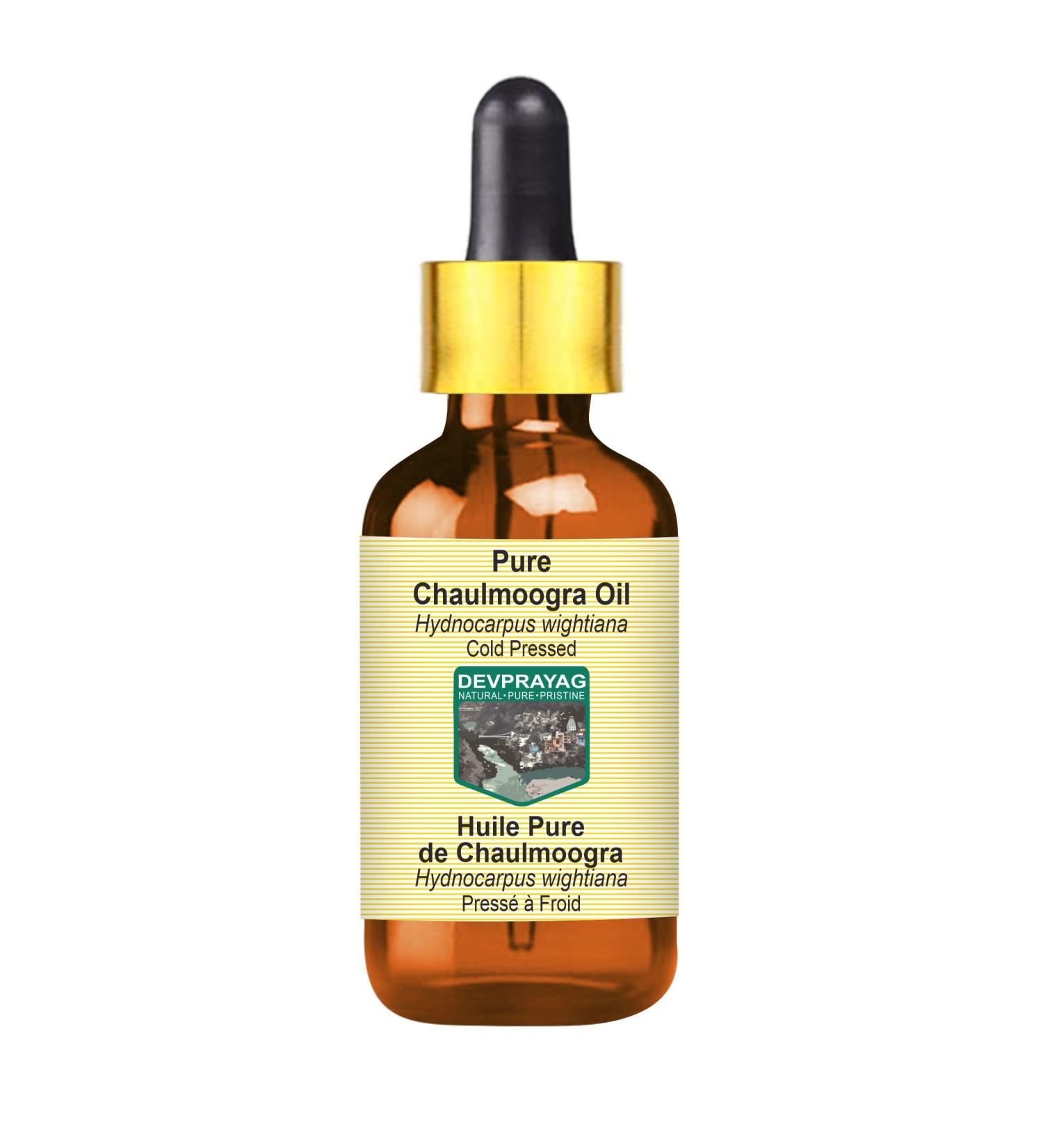 Buy Pure Chaulmoogra Oil 100ml - Cold Pressed Hydnocarpus wightiana with Glass Dropper | International Shipping Available - Buy Online on GoSupps.com