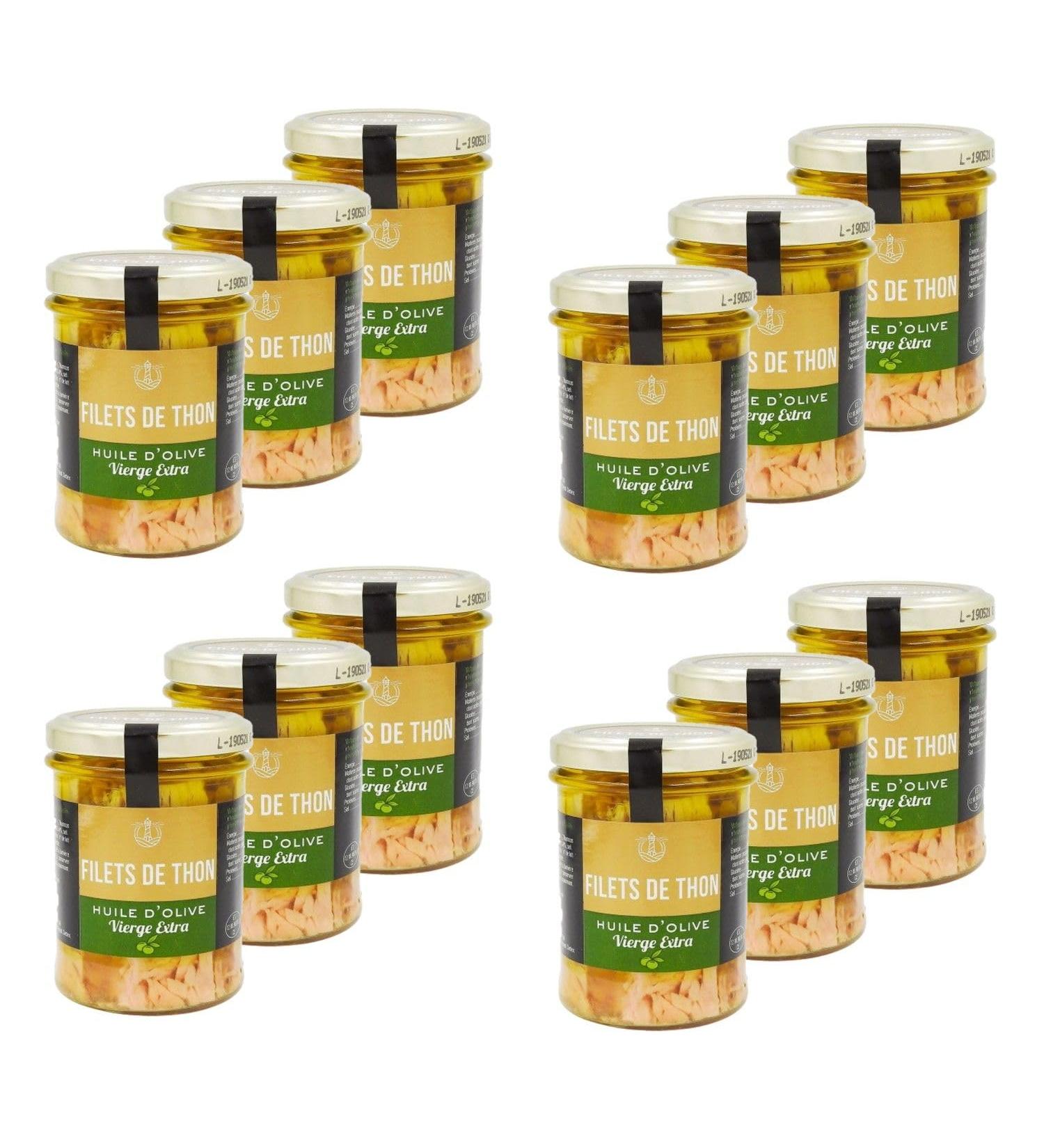Lot 12x Tuna fillets in extra virgin olive oil - 200g jar - Buy Online on GoSupps.com
