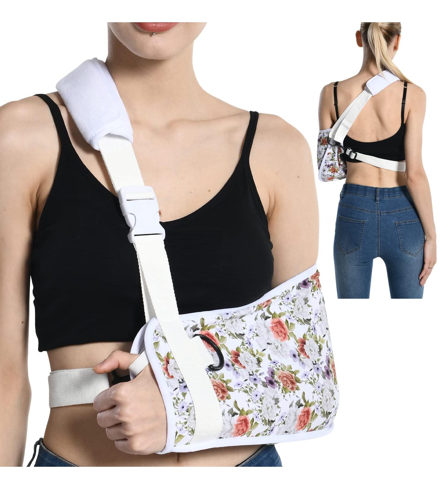 Fotgok Breathable Arm Sling with Waist Belt for Women - Shoulder Immobilizer with Strong Support - Buy Online on GoSupps.com