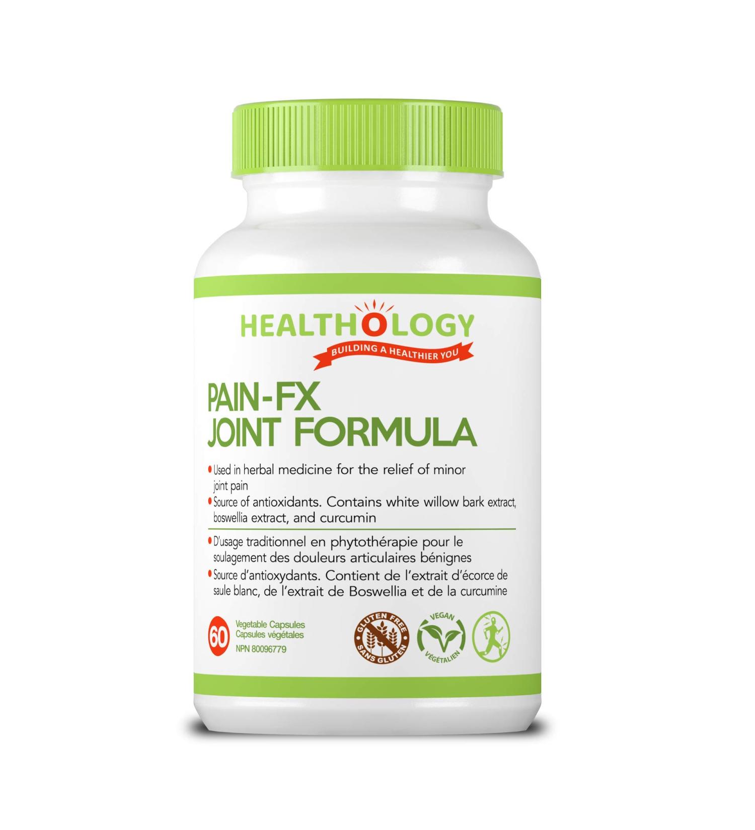 Healthology PAIN-FX | Joint Pain Relief Supplement | Anti-Inflammatory Joint Support | Contains Curcumin & Boswellia | Natural Source of Antioxidants | 60 Veggie Capsules | Vegan Friendly | NON-GMO - Buy Online on GoSupps.com