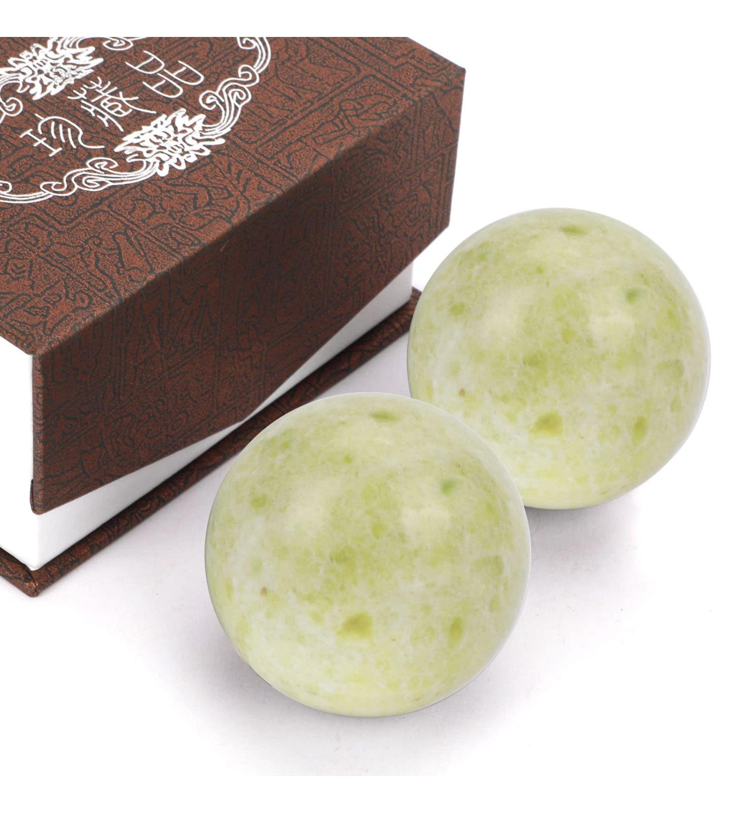 Baoding Balls - Jade Hand Massager for Neck Shoulders & Muscle Relaxation | Light Green | International Shipping - Buy Online on GoSupps.com