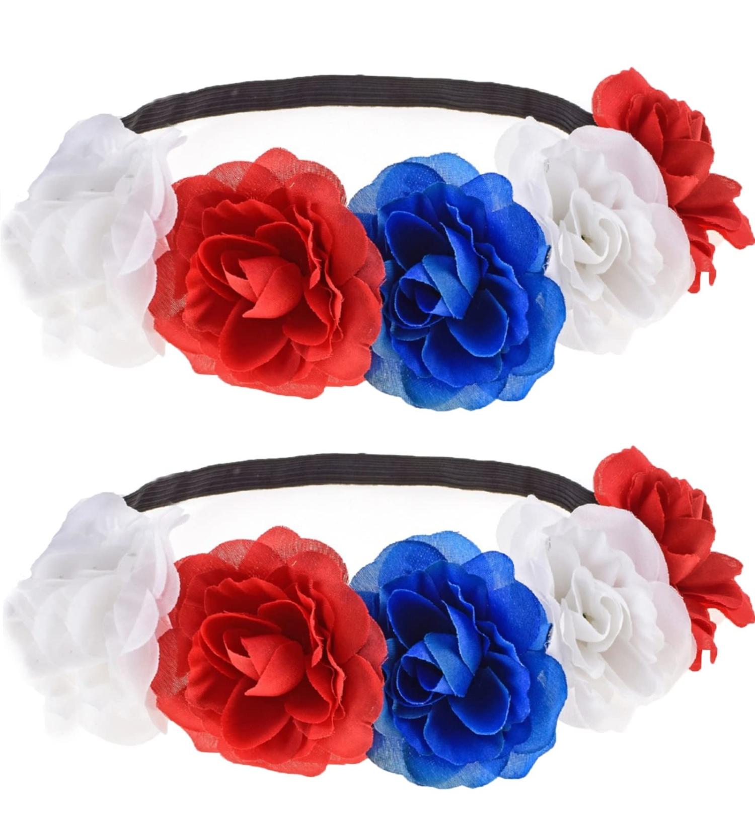 Bnikion Rose Flower Crown Headband 2 Pack for Women - Hawaiian, Patriotic, Pride Accessories - Buy Online on GoSupps.com
