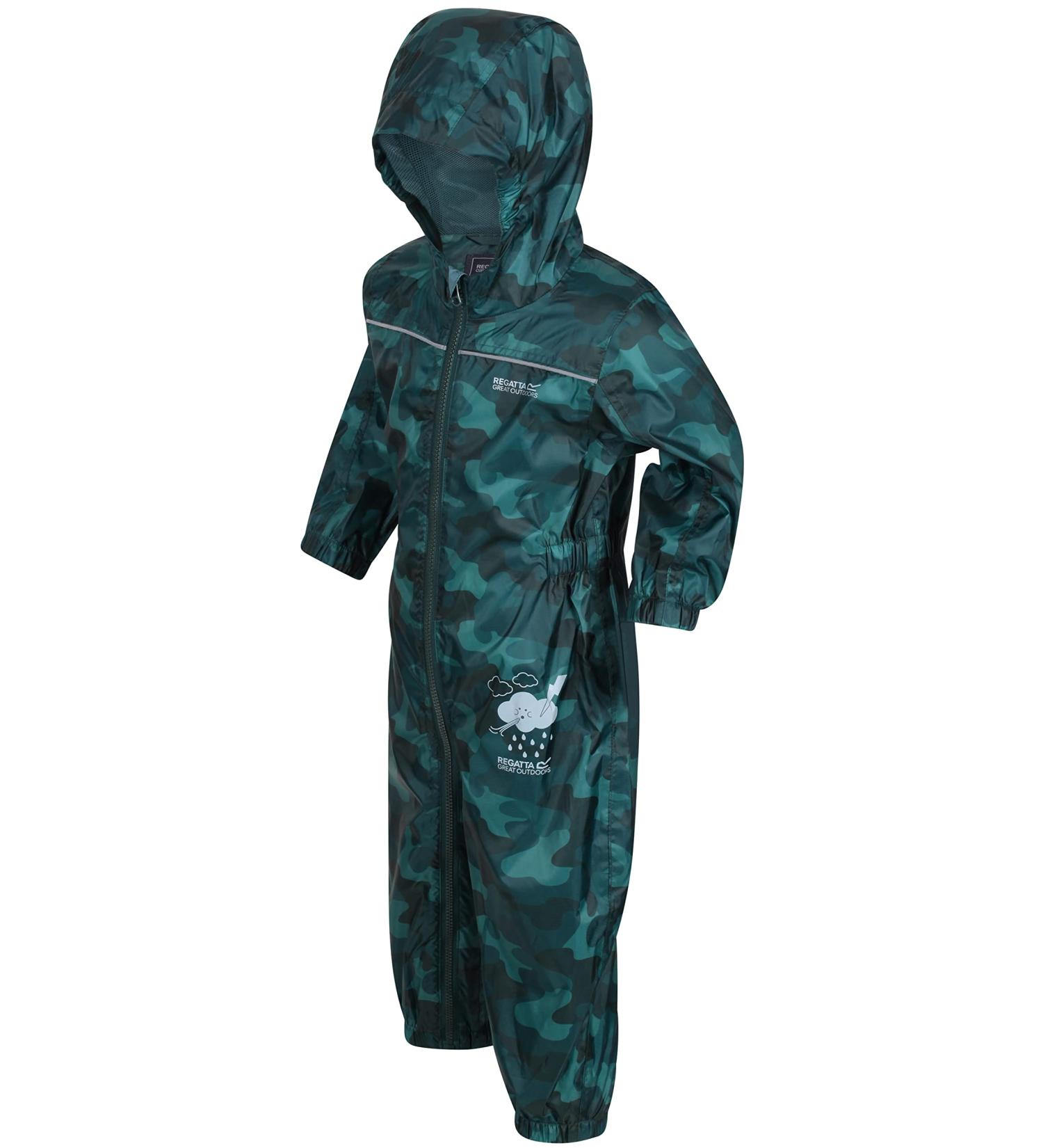 Regatta Kids Puddle Iv All-in-One Suit - Deep Pine Camo | Sizes 36-48 - Buy Online on GoSupps.com