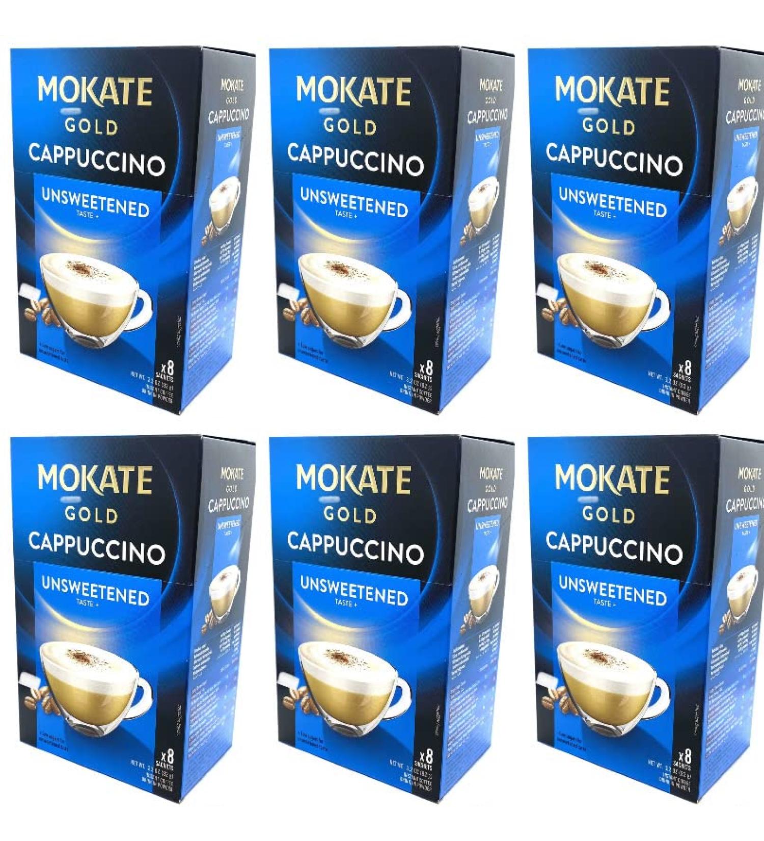 Mokate Gold Cappuccino Unsweetened Flavour Powder 6 Pack x 8 sachets - Buy Online on GoSupps.com