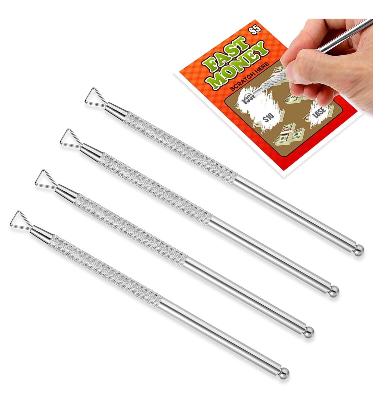 Sibba Lottery Scratcher Ticket Set - 4 Metal Label Scrapers & Cuticle Pushers | Reusable Nail Tools for Gel Polish Removal & Massaging  - Buy Online on GoSupps.com