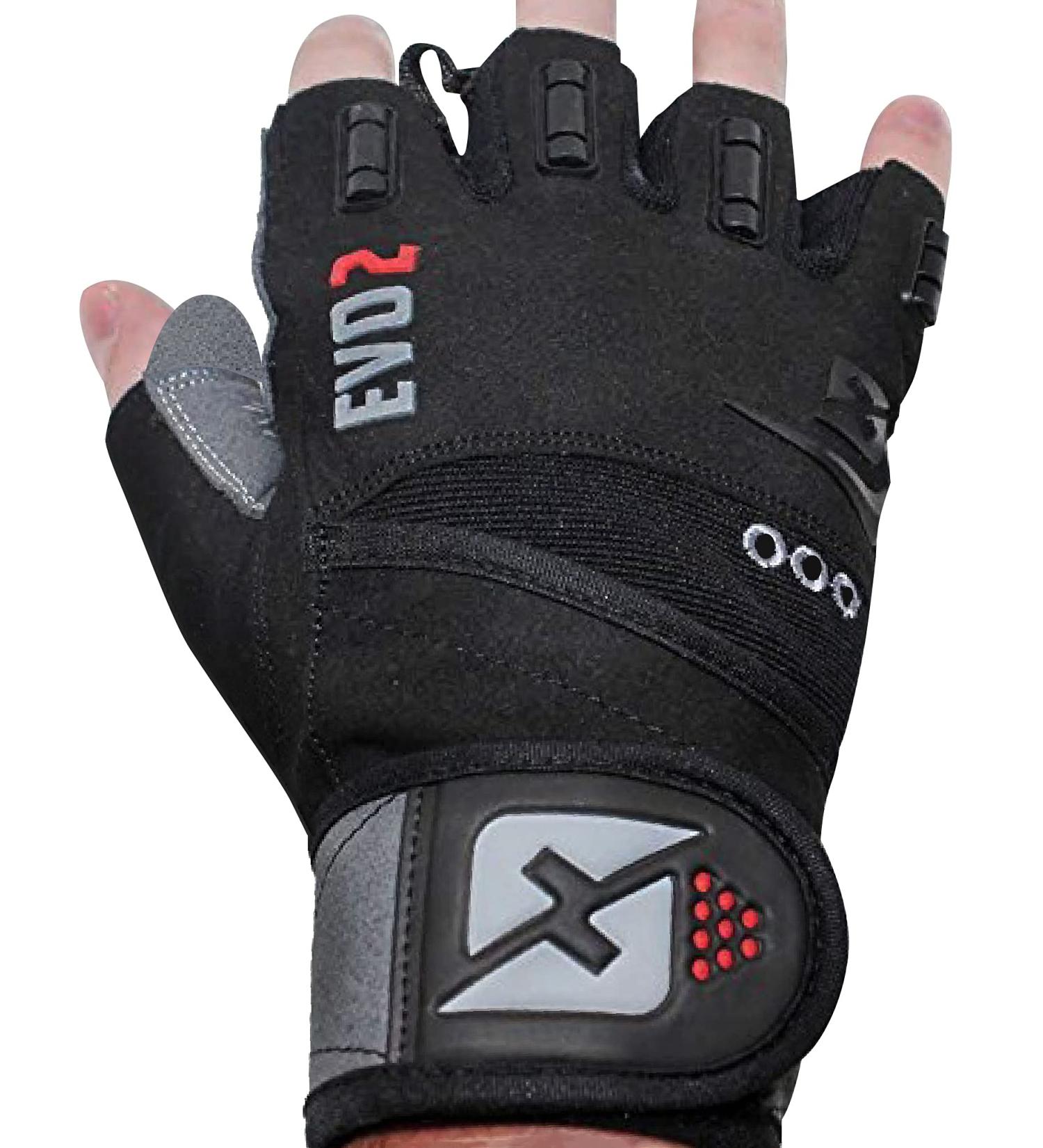Skott Evo 2 Weightlifting Gloves with Integrated Wrist Wrap Support - XX-Large Black/Gray - Buy Online on GoSupps.com