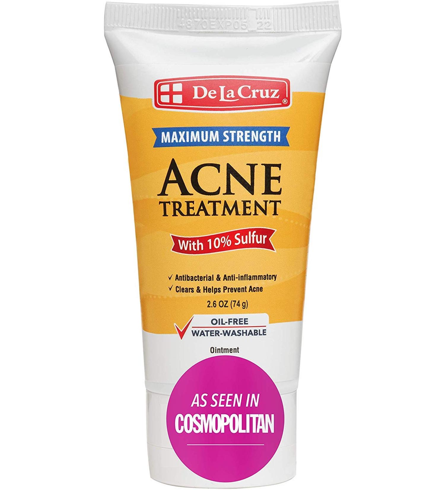 De La Cruz Acne Treatment Ointment - 10% Sulfur Maximum Strength, 2.6 oz - Buy Online on GoSupps.com