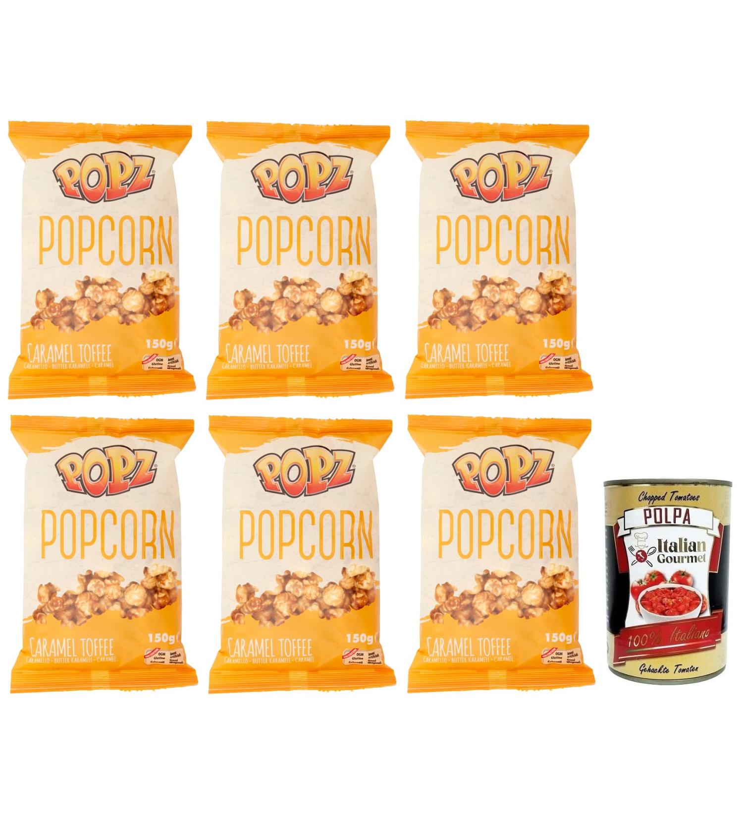  Italian Gourmet E.R. Popz Popcorn Caramel Caramel Popcorn (75%) Pack of 6 150g Bag + 400g Box - Buy Online on GoSupps.com