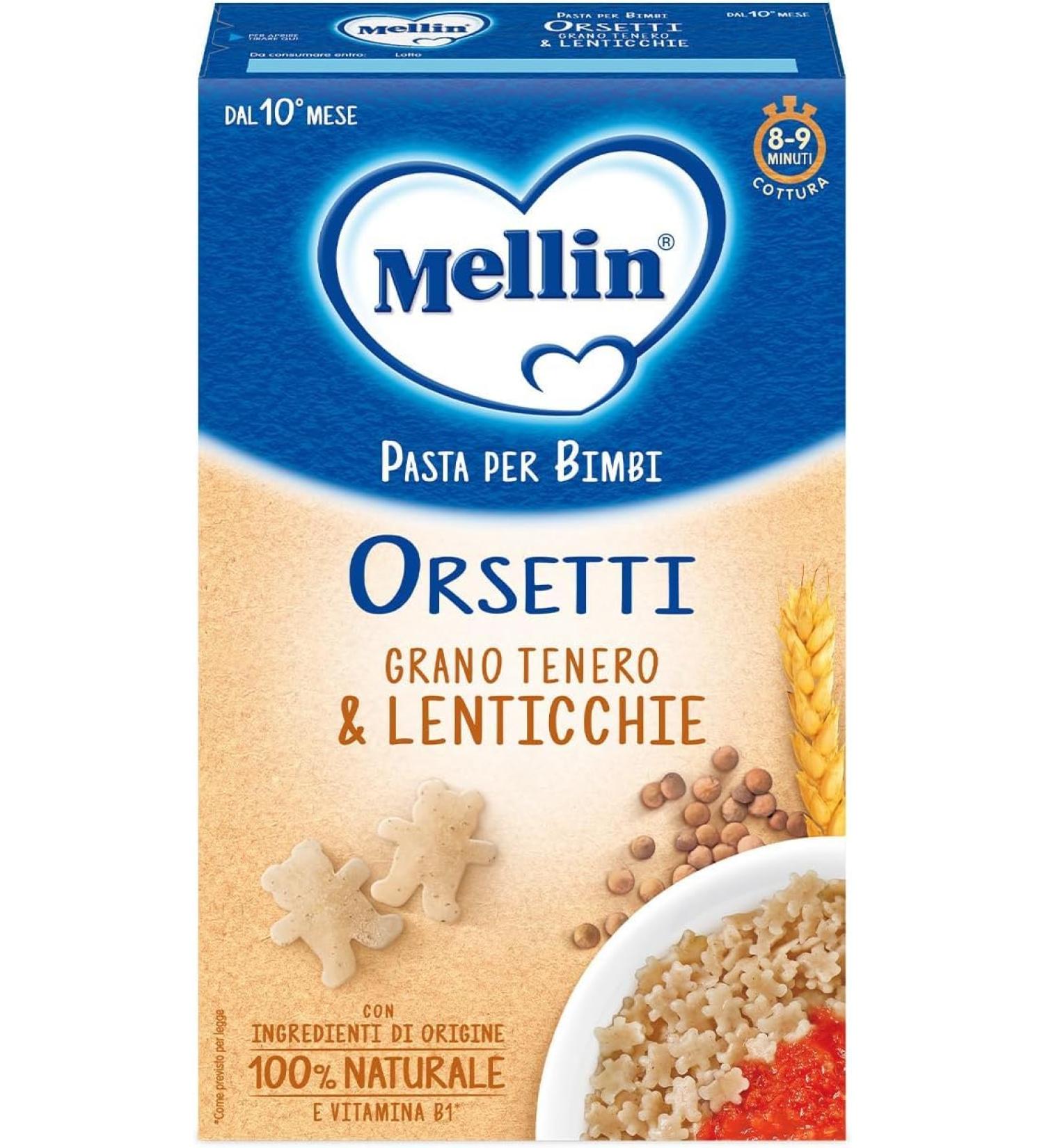 Italian Gourmet E.R. Set of 6 Mellin La Pasta 100% Natural Orsetti with Soft Wheat and Lentils 280g + Italian Gourmet Pulp 400g - Buy Online on GoSupps.com