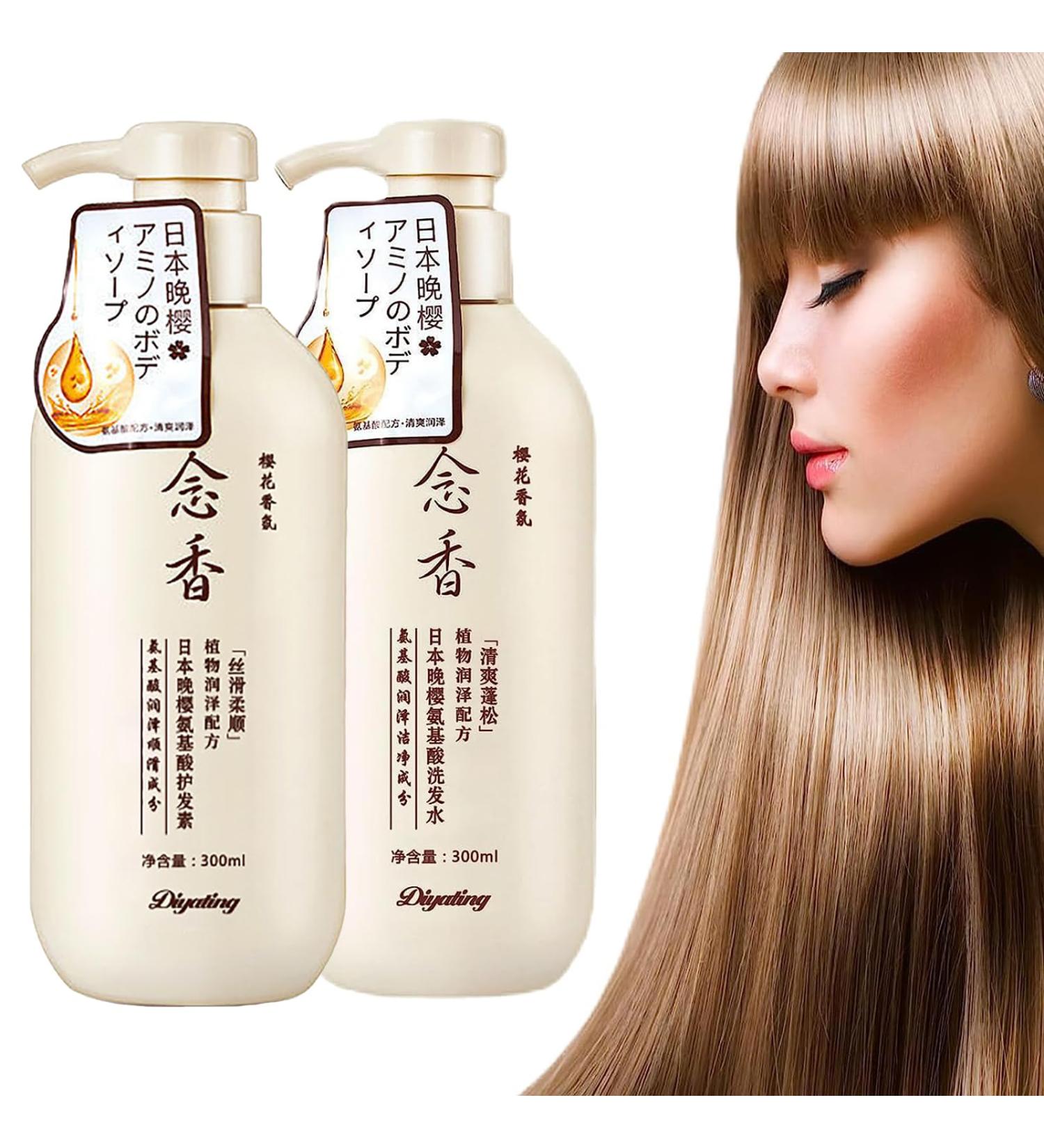 Sakura Japanese Shampoo and Conditioner Set Sakura Hair Growth Shampoo Sakura Japanese Shampoo & Conditioner Japan Evening Sakura Amino acid shampoo for Thickening Smooth Nourish Hair - Buy Online on GoSupps.com