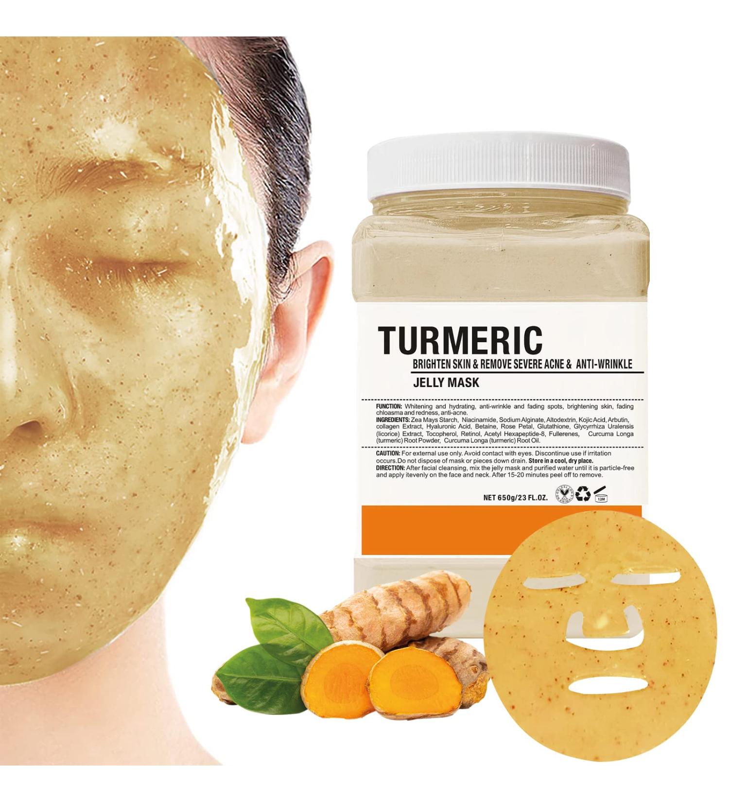 Poztl Jelly Mask Powder - Turmeric Anti-Fold Acne Gel Face Mask | Professional DIY Hydro-Facial Mask for Fine Lines & Uneven Skin Tone - 23 fl oz - Buy Online on GoSupps.com