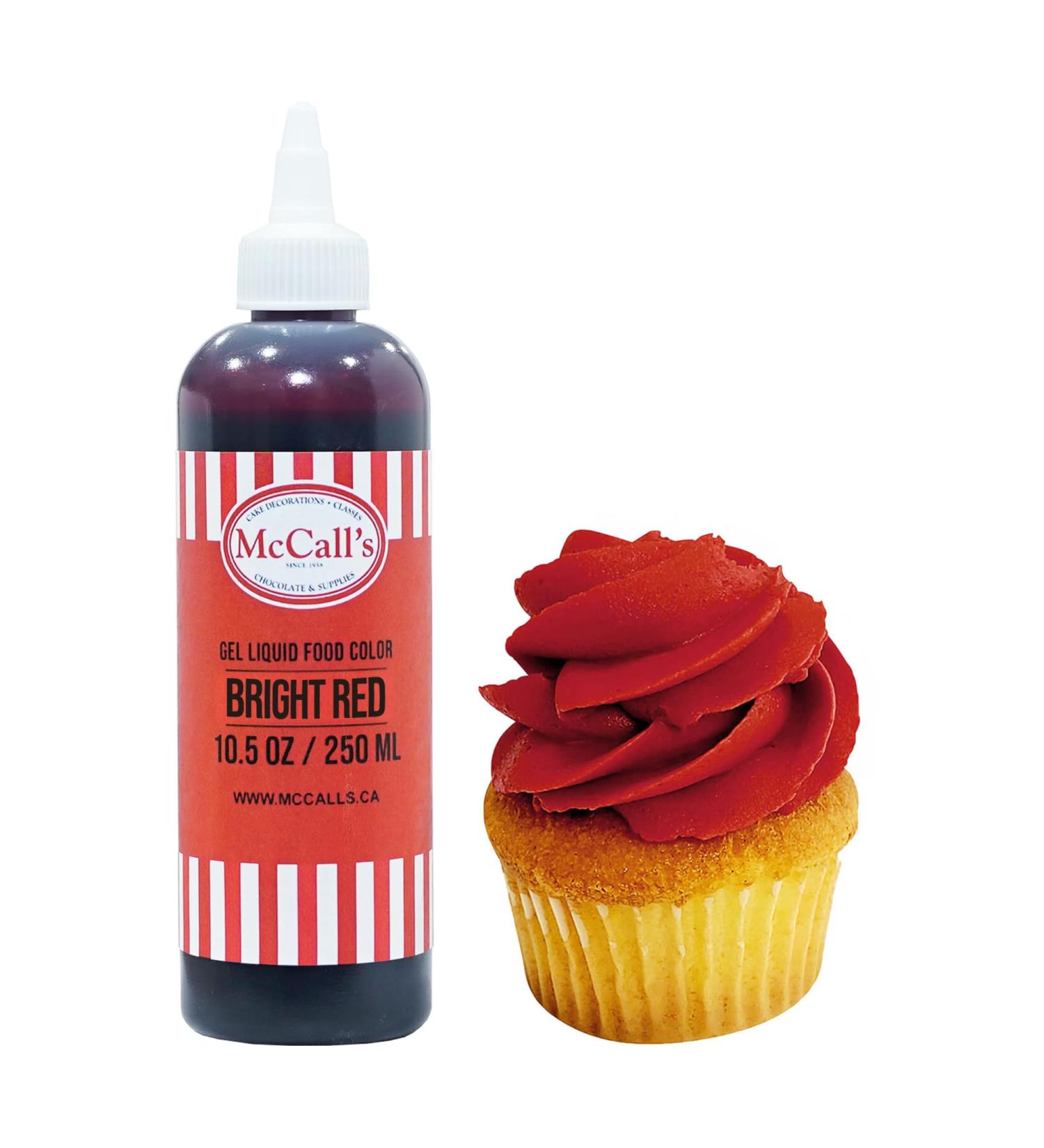 McCall's Gel Liquid Food Colour Bright Red 10.5 oz - made in Canada