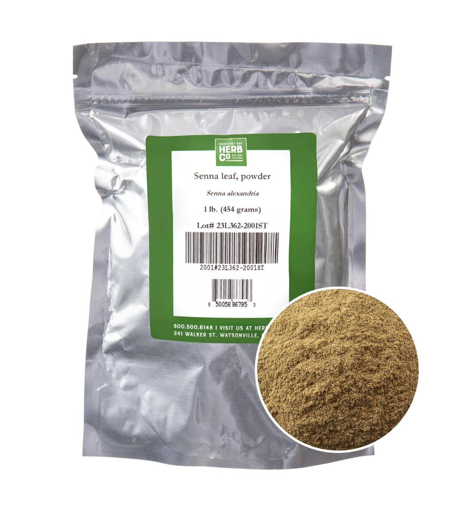 Senna Leaf Powder, by Herb Co, Natural Digestive Support for Occasional Constipation - Premium Senna Alexandrina for Teas, Tinctures & Capsules, 1 lb Senna Leaf Powder 1 lb - Buy Online on GoSupps.com
