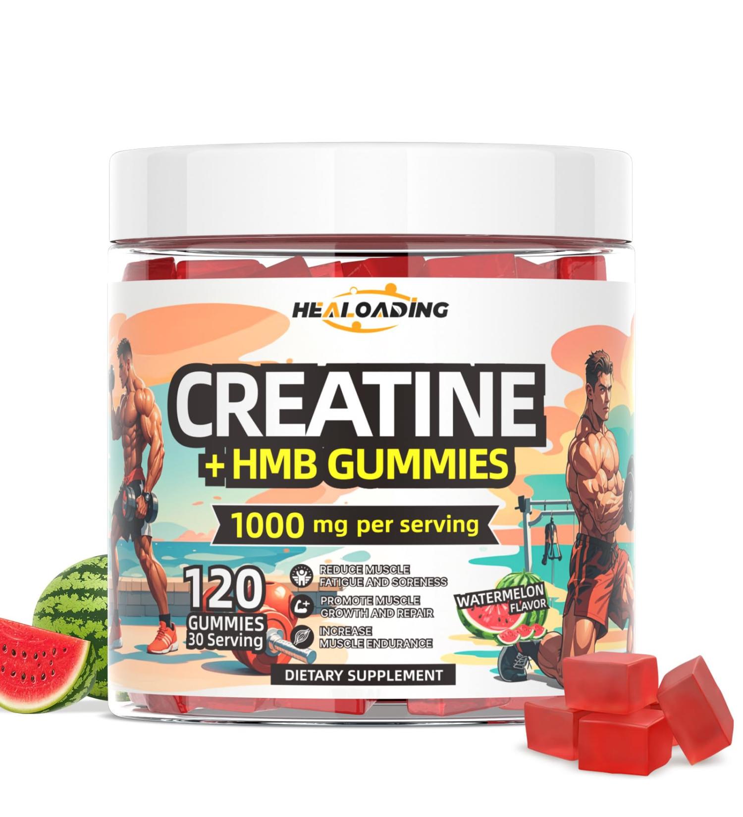 Creatine Monohydrate Gummies HMB Supplements for Men - Creatine and HMB Supplement for Boost Strength Performance Build Muscle Supports and Muscle Growth & Recovery - Buy Online on GoSupps.com