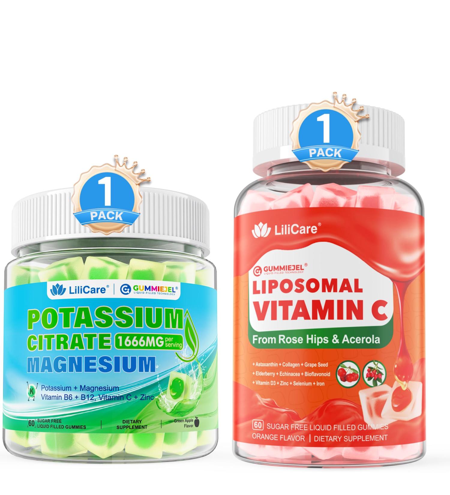 LILICARE Liposomal Vitamin C Potassium Magnesium Gummies 2 Pack - Buy Online on GoSupps.com