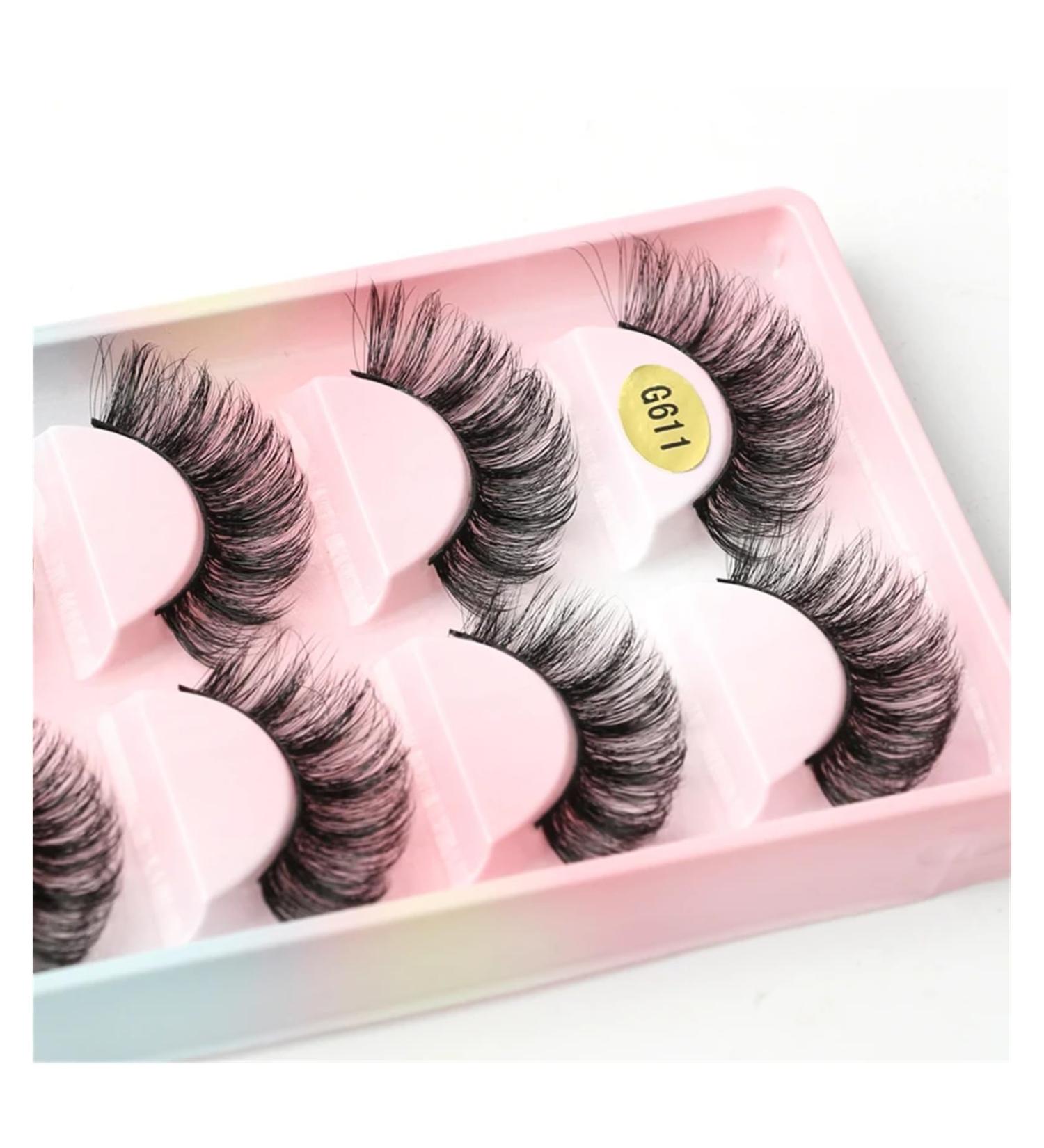 UAMOU 2/20/100 Boxes Mink Lashes Eyelashes 5 pairs Natural Curly Fake Eyelashes Thick Maquiagem Lash Extension Makeup Tools Cheerfully (Color : 5 pairs G611CS Size : 20 boxes) - Buy Online on GoSupps.com