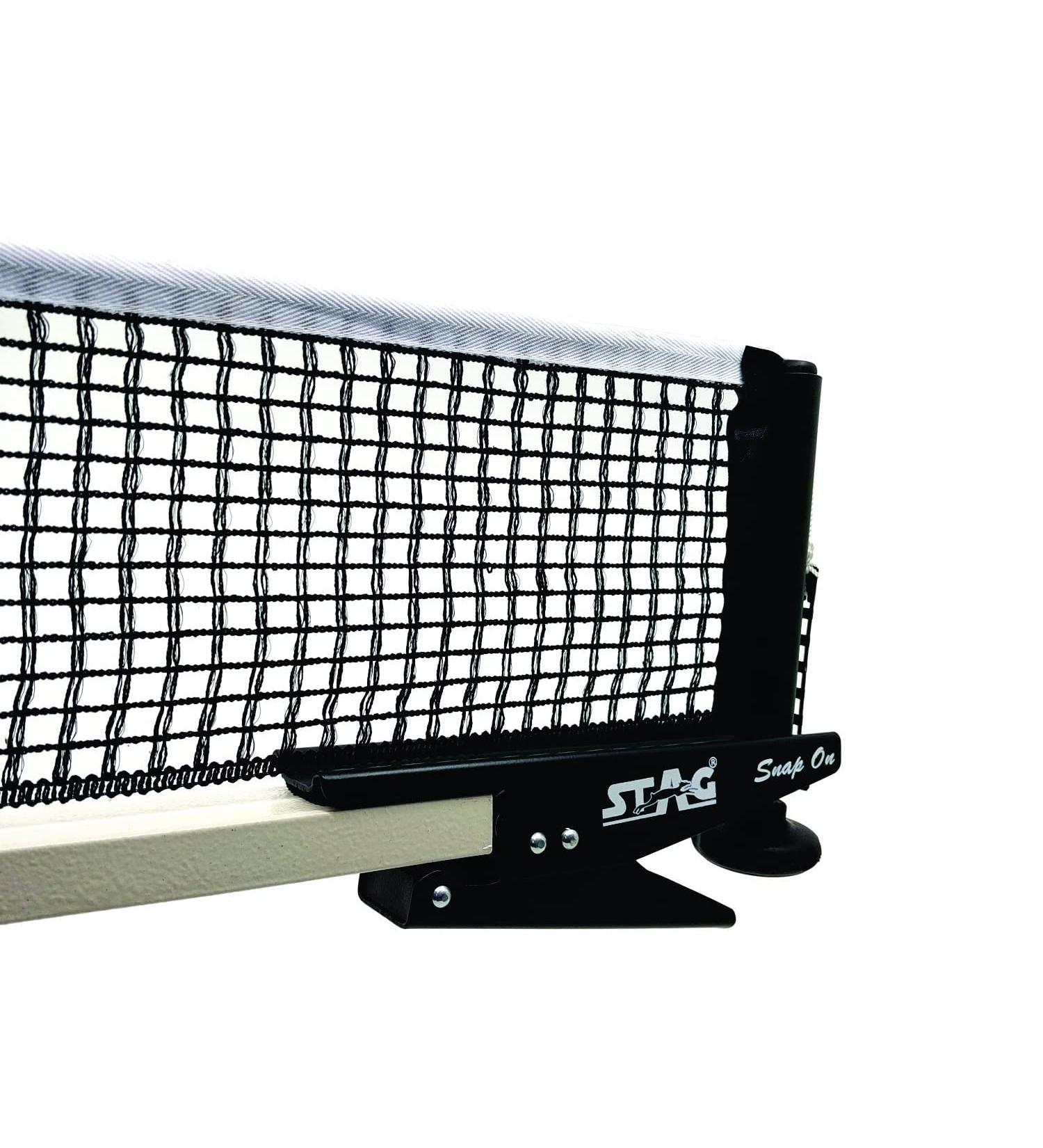 Stag Clip-On Professional Grade Table Tennis Net & Post Set | Easy Setup & Spring Activated Clamp | Indoor & Outdoor Compatible | Snap-On Ping Pong Net - Buy Online on GoSupps.com