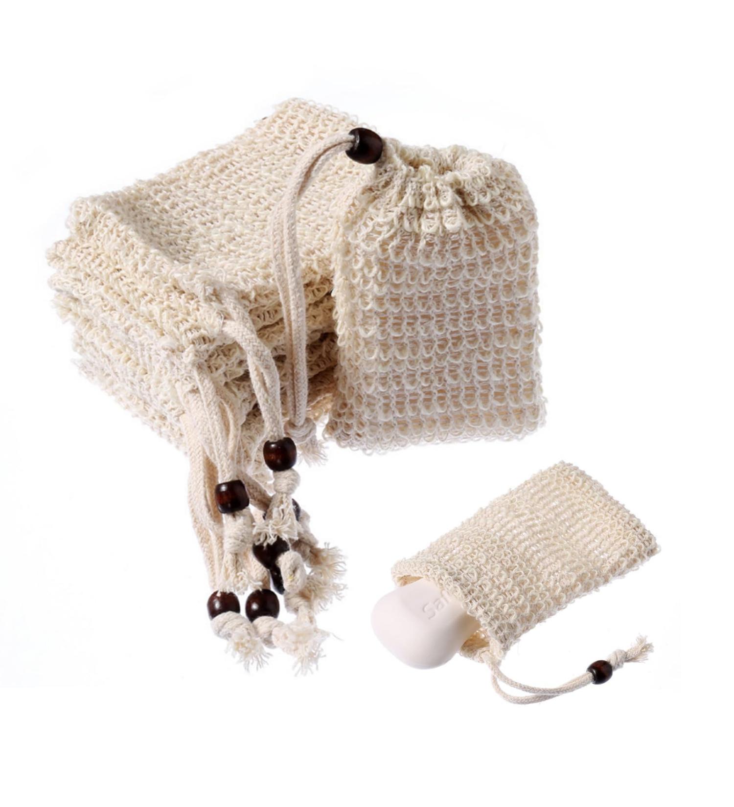 Buy 20 Pack Soap Saver Bags - Natural Cotton Linen Exfoliating Holder | Eco-Friendly Plastic-Free Shower Accessory - Buy Online on GoSupps.com