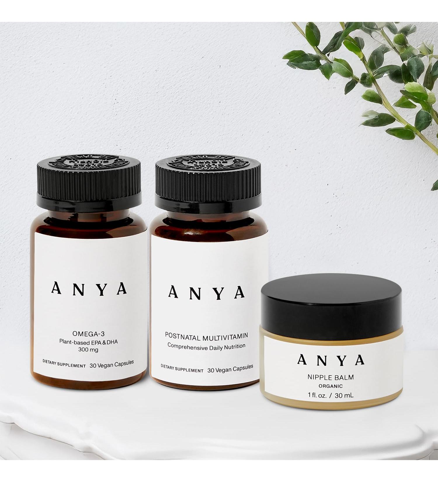 ANYA Multivitamin + Nipple Balm Bundle Postpartum Essentials for Women Postnatal Supplements for Breastfeeding - Buy Online on GoSupps.com