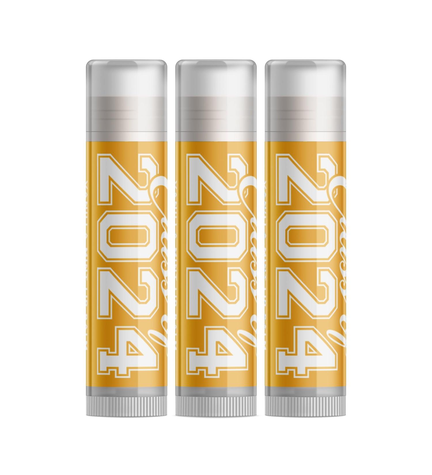 Class of 2024 Graduation Lip Balm | Yellow | Set of Three - Perfect Gift for Graduates - Buy Online on GoSupps.com