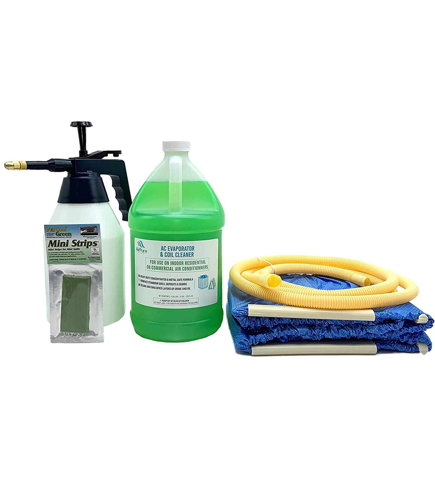 Complete A/C Mini Split Cleaning Kit With Powerful No Rinse Coil Cleaner & Clean Air Odour Treatment Tab Extra Large - For Units Up to 50 Inches Wide - Buy Online on GoSupps.com