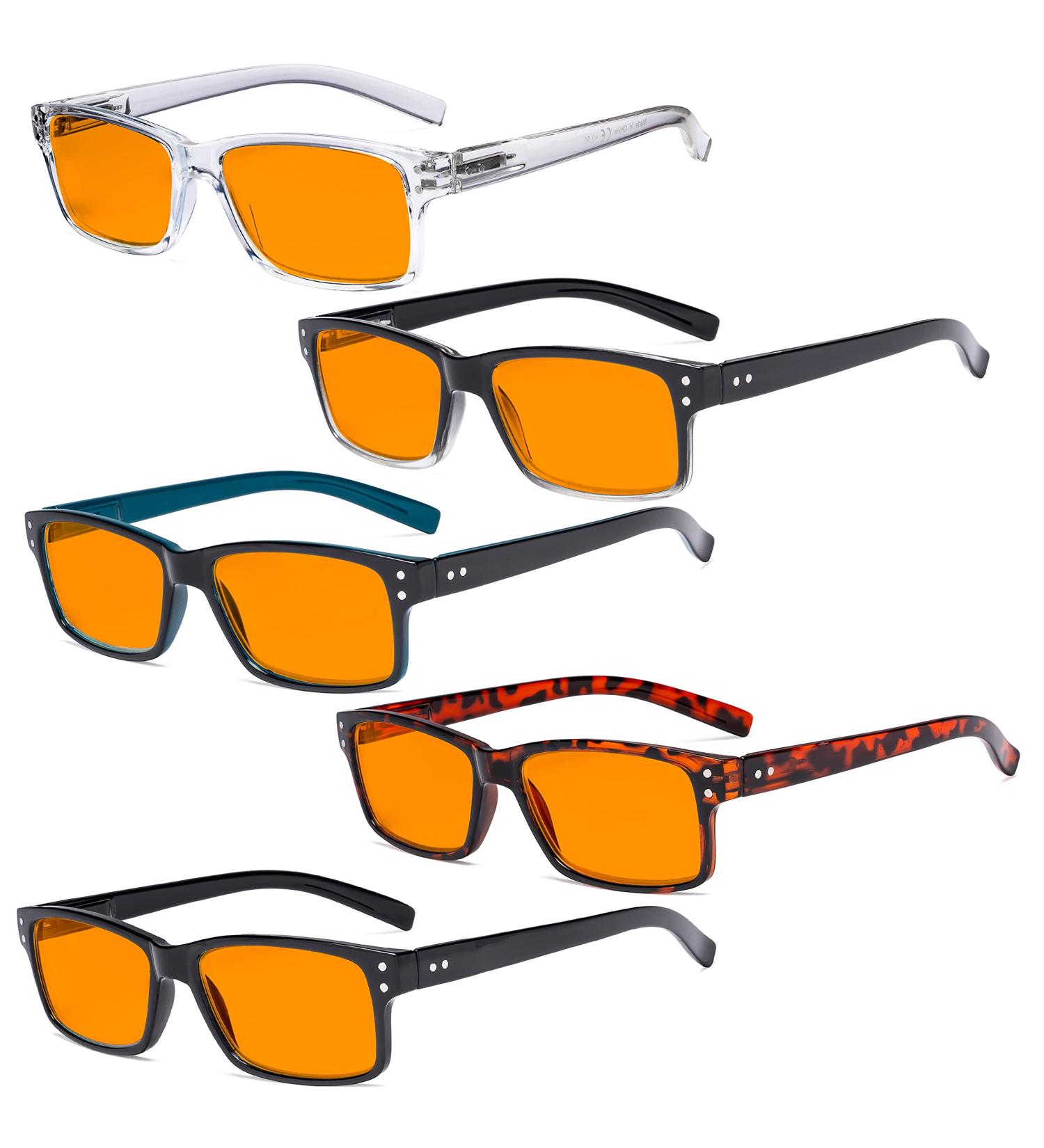 Eyekepper 5-Piece Classic Spring Hinge Reading Glasses Set - Sun Reading Glasses & Blue Light Blocking (0.75 Diopters) - Ideal for International Shipping - Buy Online on GoSupps.com
